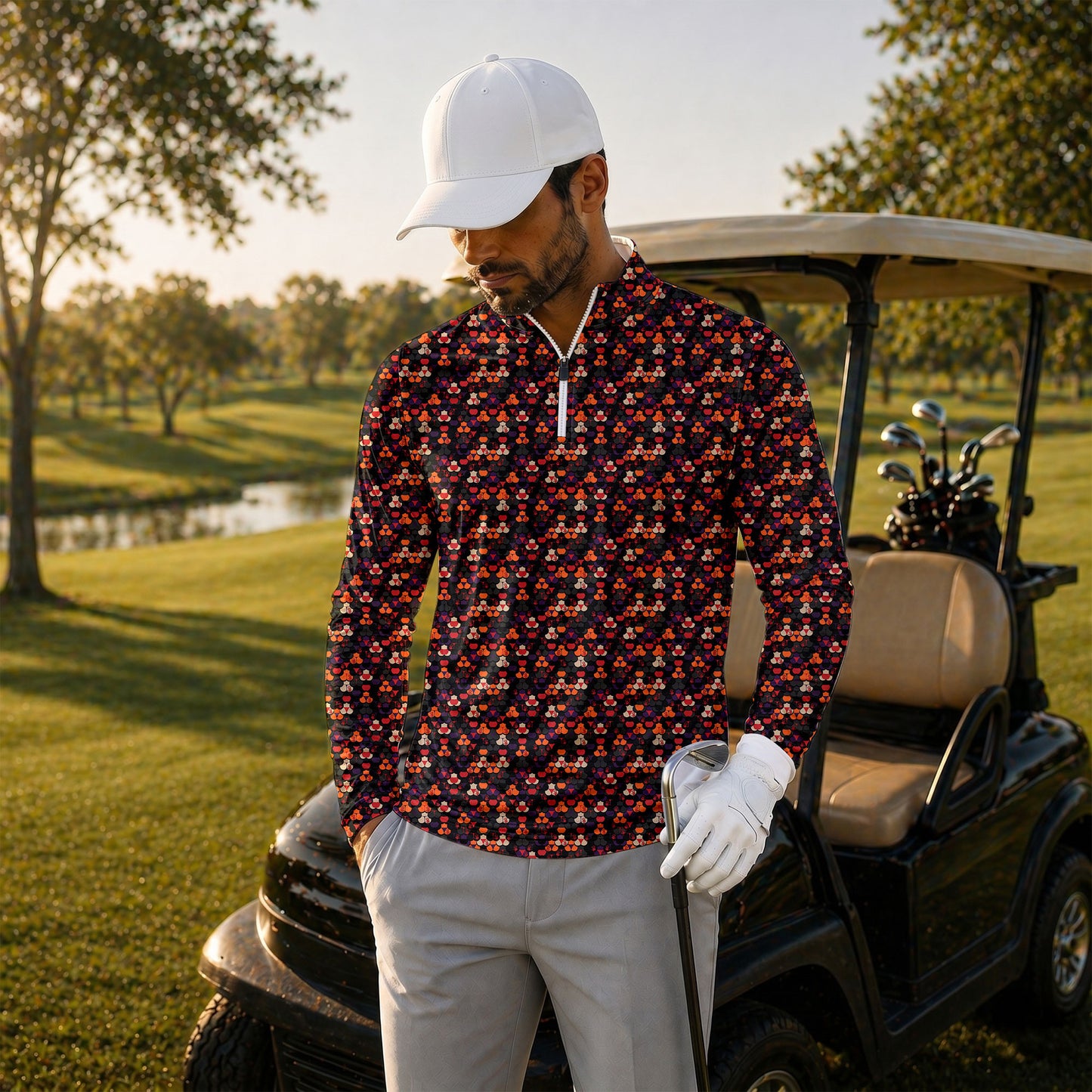 Halloween Bloody Hands Men V1 Quarter-zip Pullover