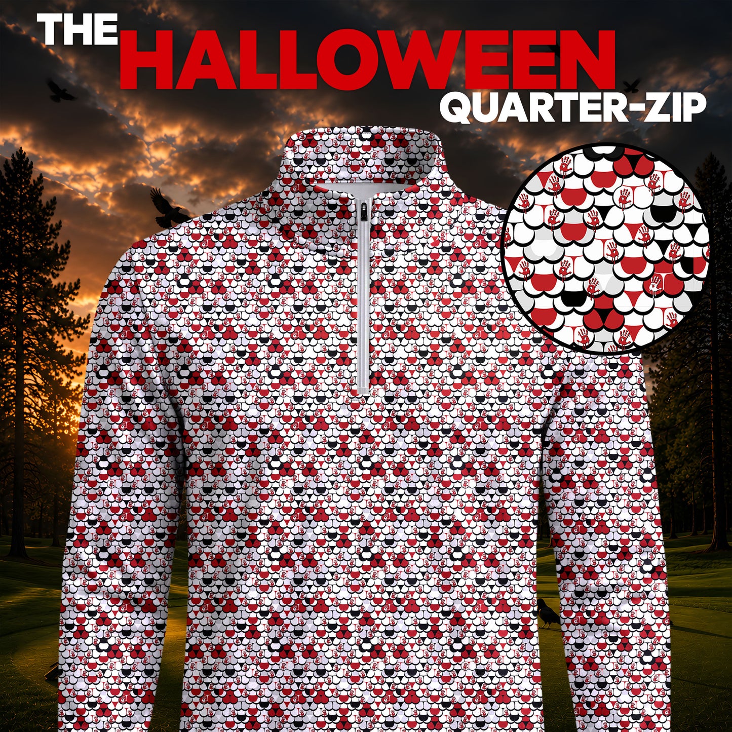 Halloween Bloody Hands Men V2 Quarter-zip Pullover