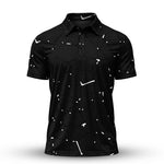Dark White Net Men Polo Shirt
