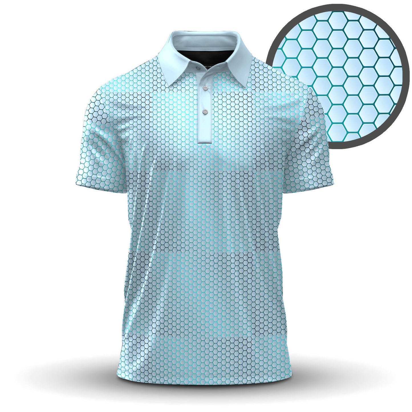 Cyan Golf Pattern 2027 Men Polo Shirt