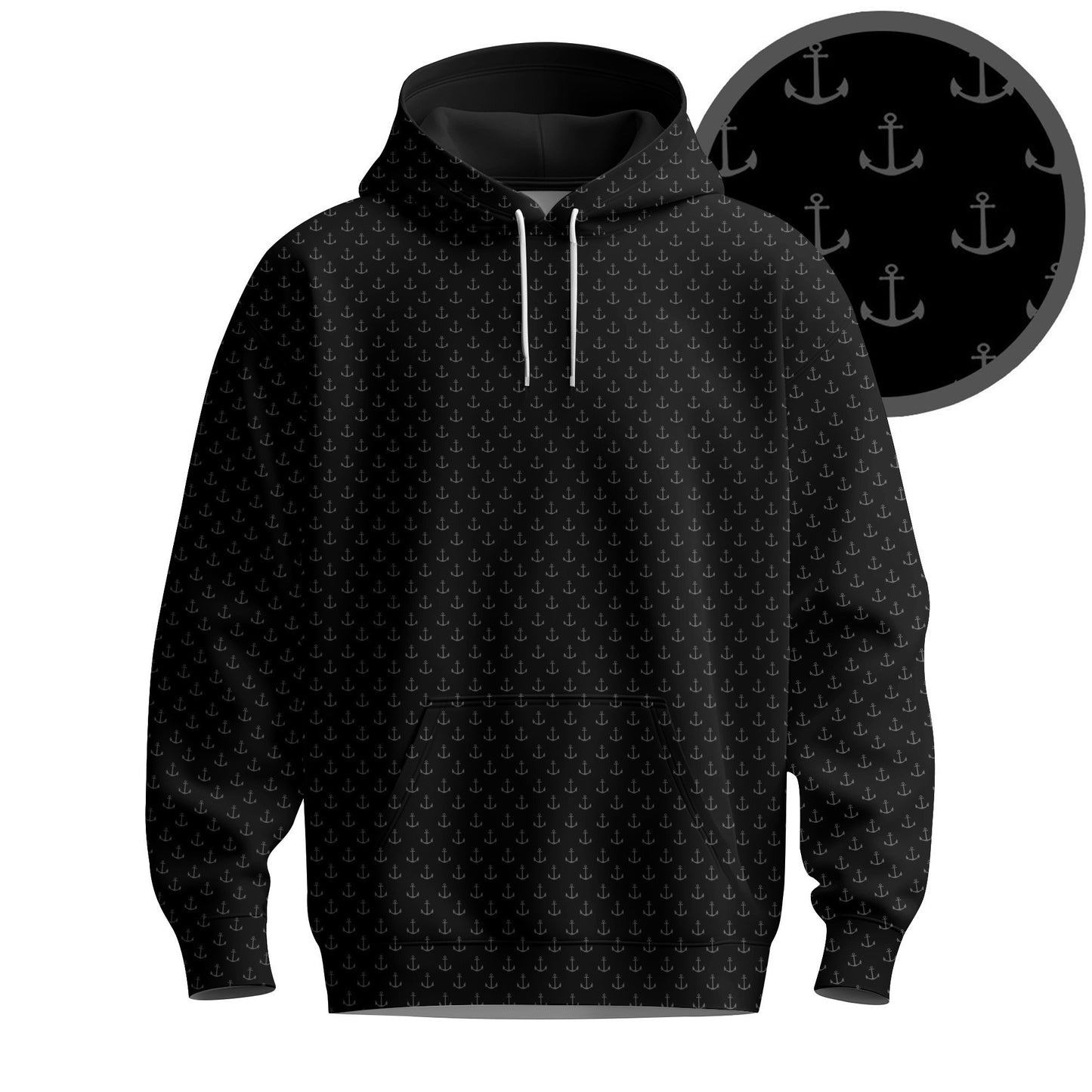 Black Anchor Men Hoodie