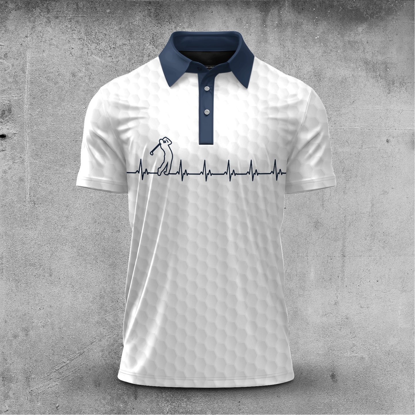 Heart Beat Golf Blue Men Polo Shirt