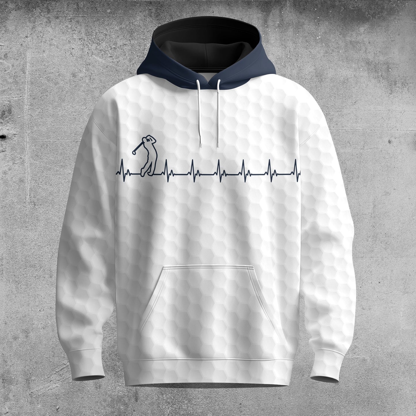 Heart Beat Golf Blue Men Hoodie