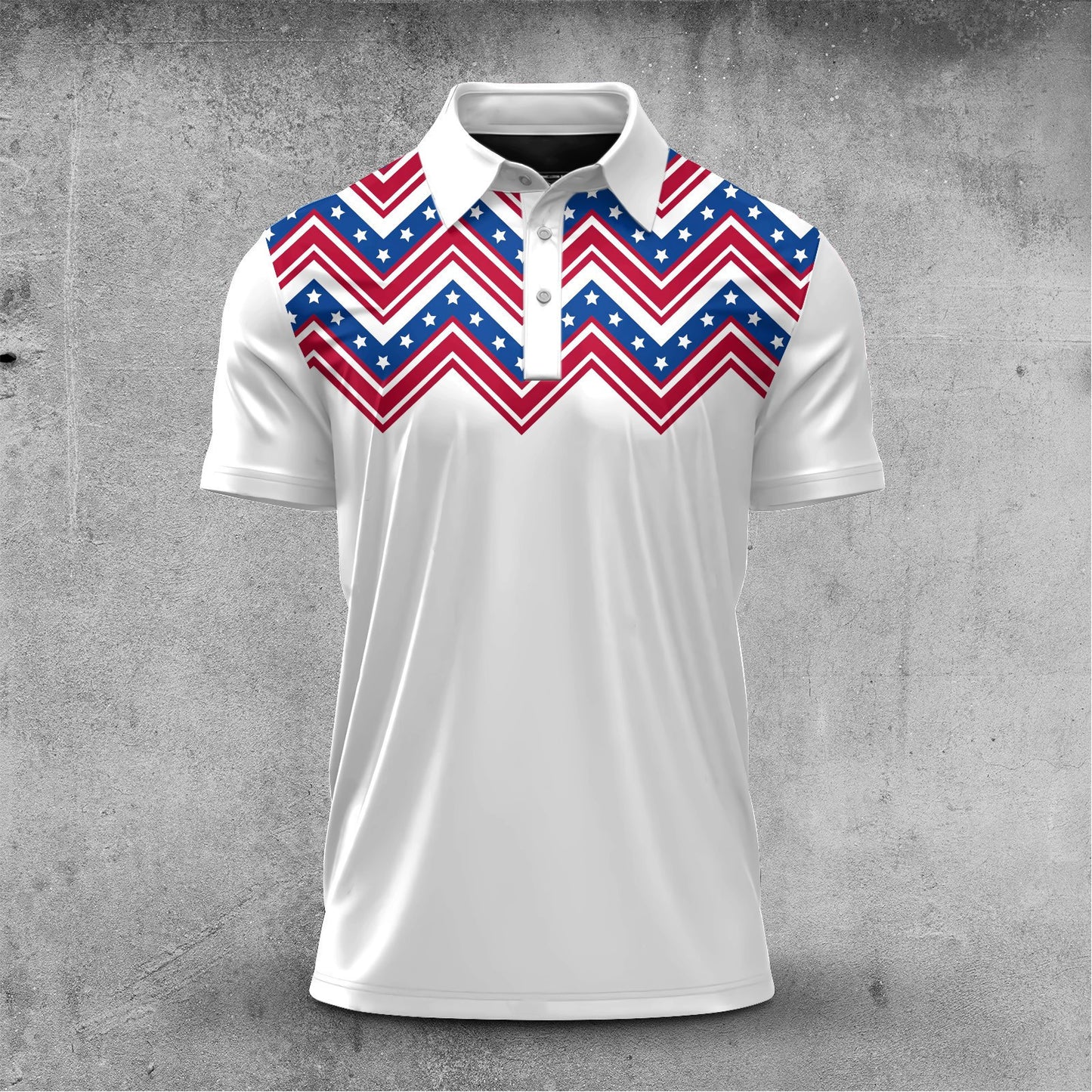 USA Texture Blue Red And White Men Polo Shirt
