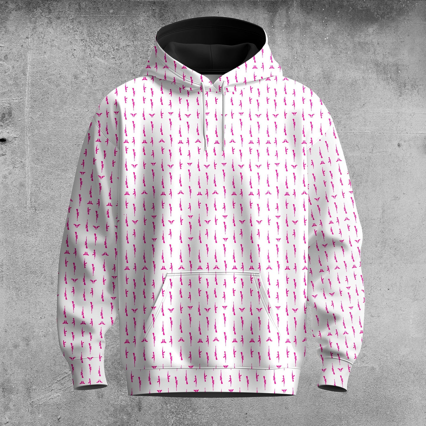 Pink Gun Pattern Men Hoodie