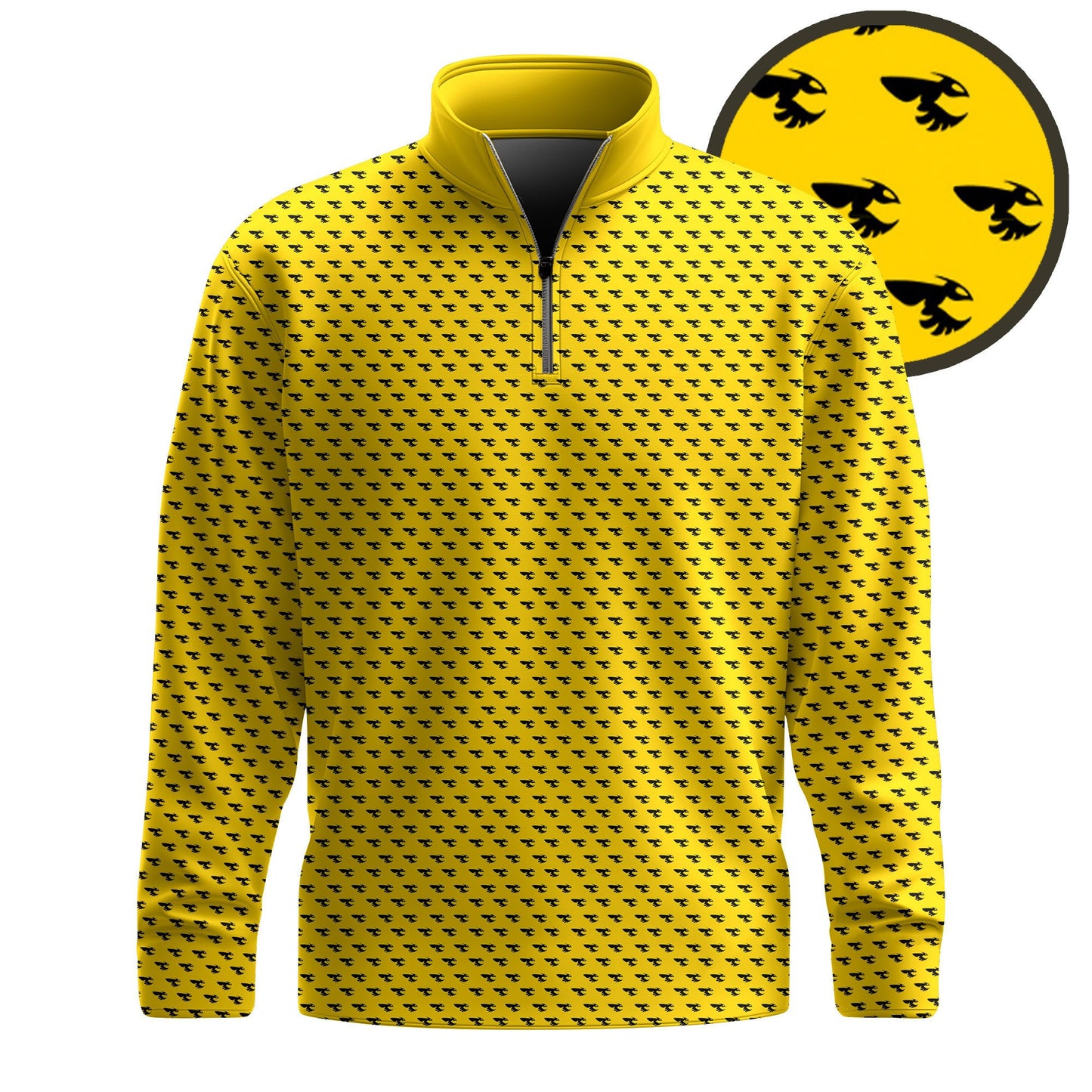 Black Yellow Bee Pattern 2026 Men Quarter-zip Pullover