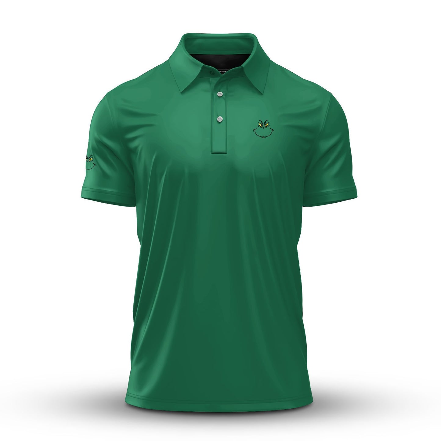 Green Funny Christmas Men Polo Shirt