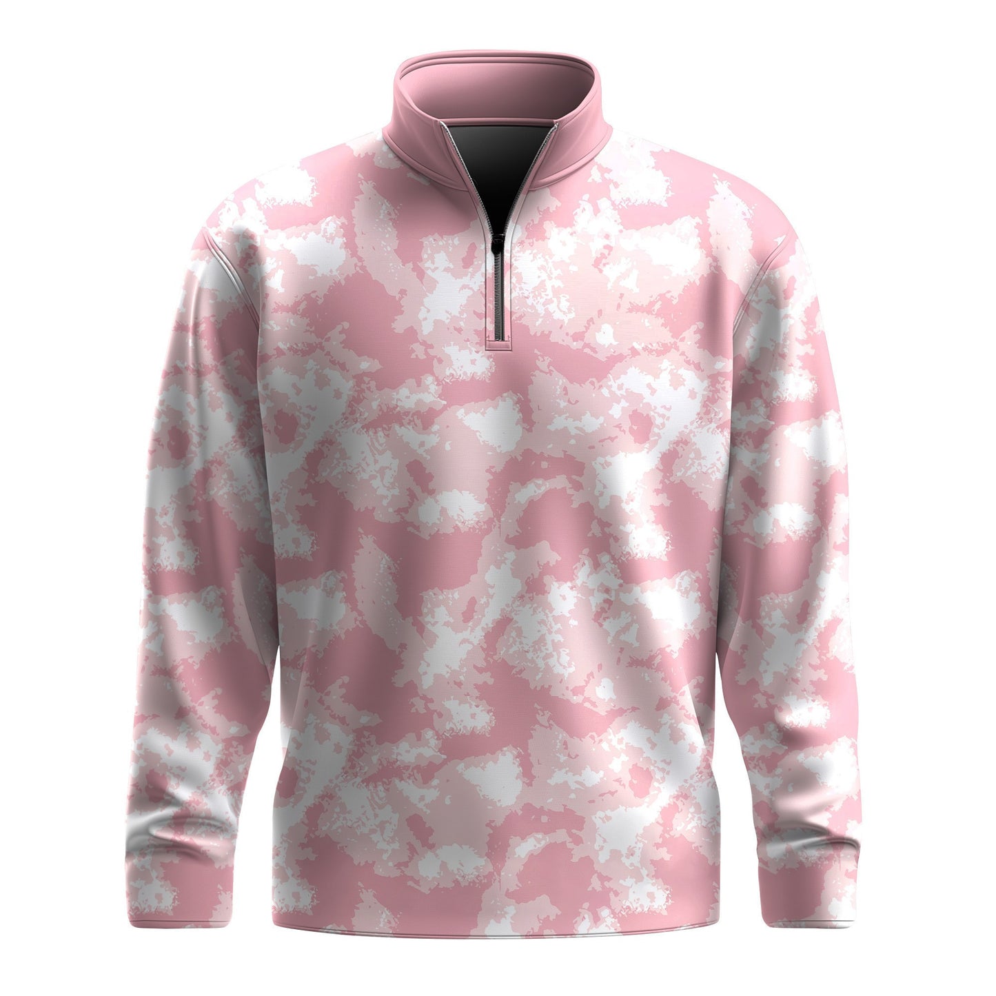 Pink Tie Dye Men Quarter-zip Pullover
