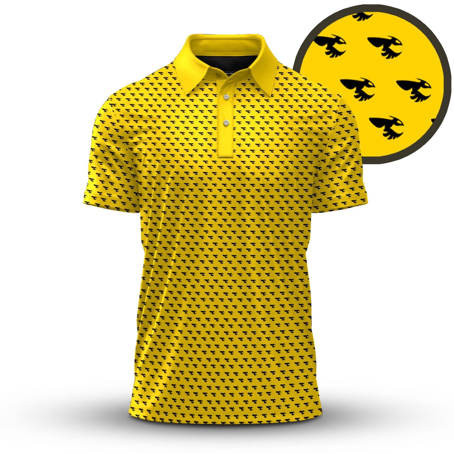 Black Yellow Bee Pattern 2026 Men Polo Shirt