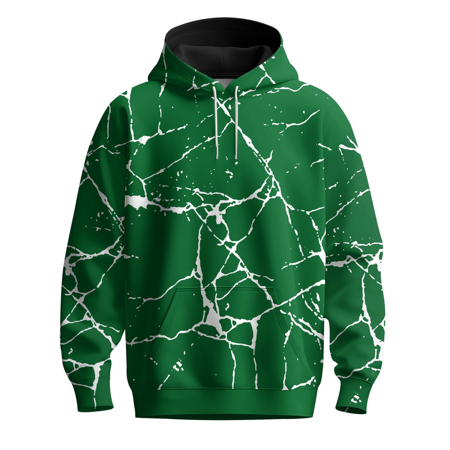 White Paint Flakes Green Men Hoodie