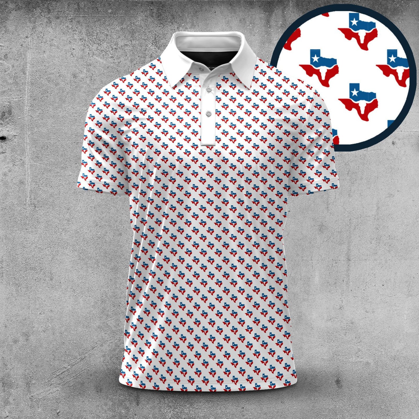 Texas Pattern Men Polo Shirt
