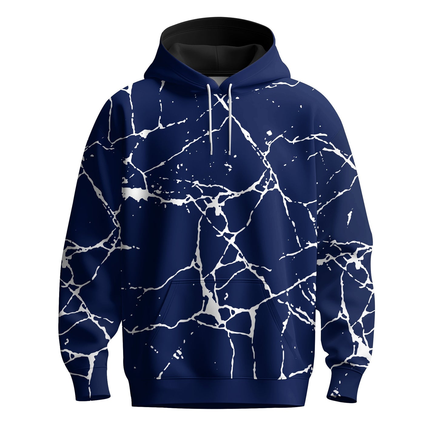 White Paint Flakes Blue Men Hoodie
