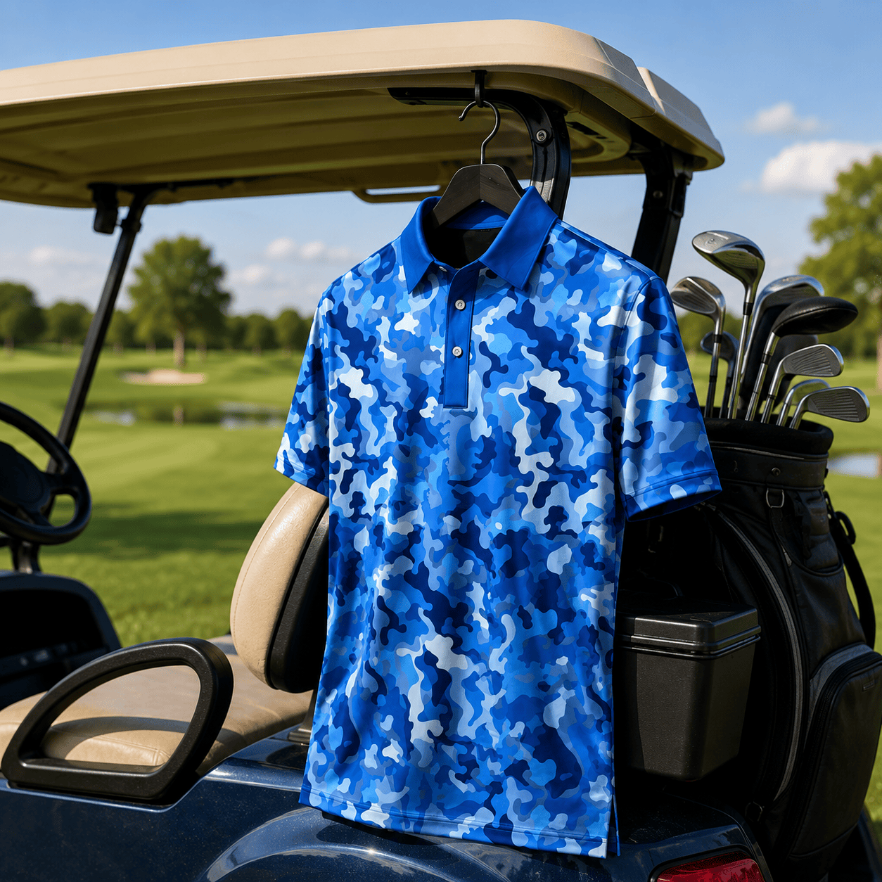 Blue Camo 2026 Men Polo Shirt
