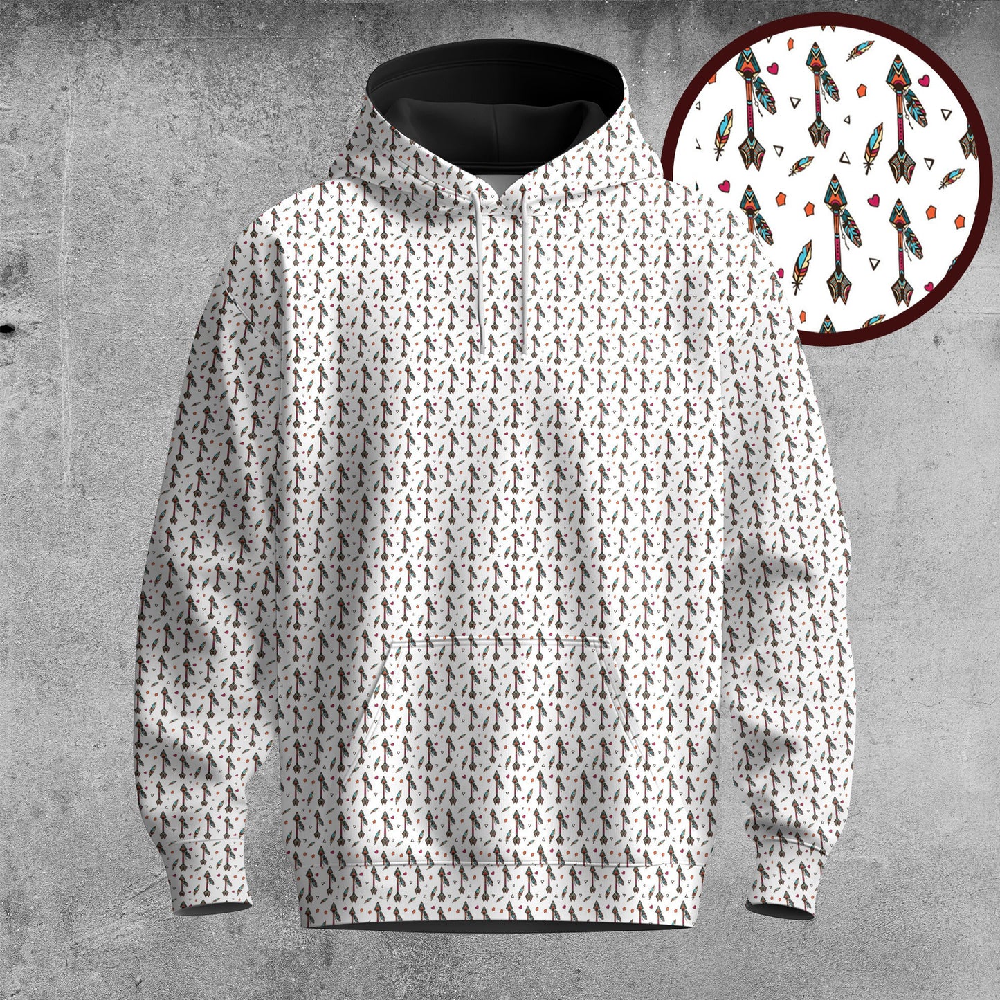Tribal Arrow Seamless Pattern Men Hoodie
