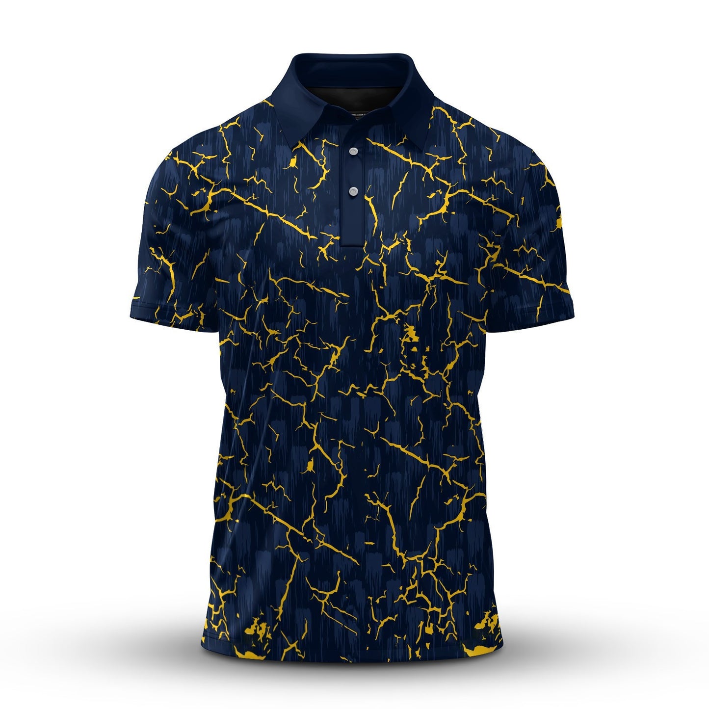 Blue Yelllow Cracks 2026 Men Polo Shirt