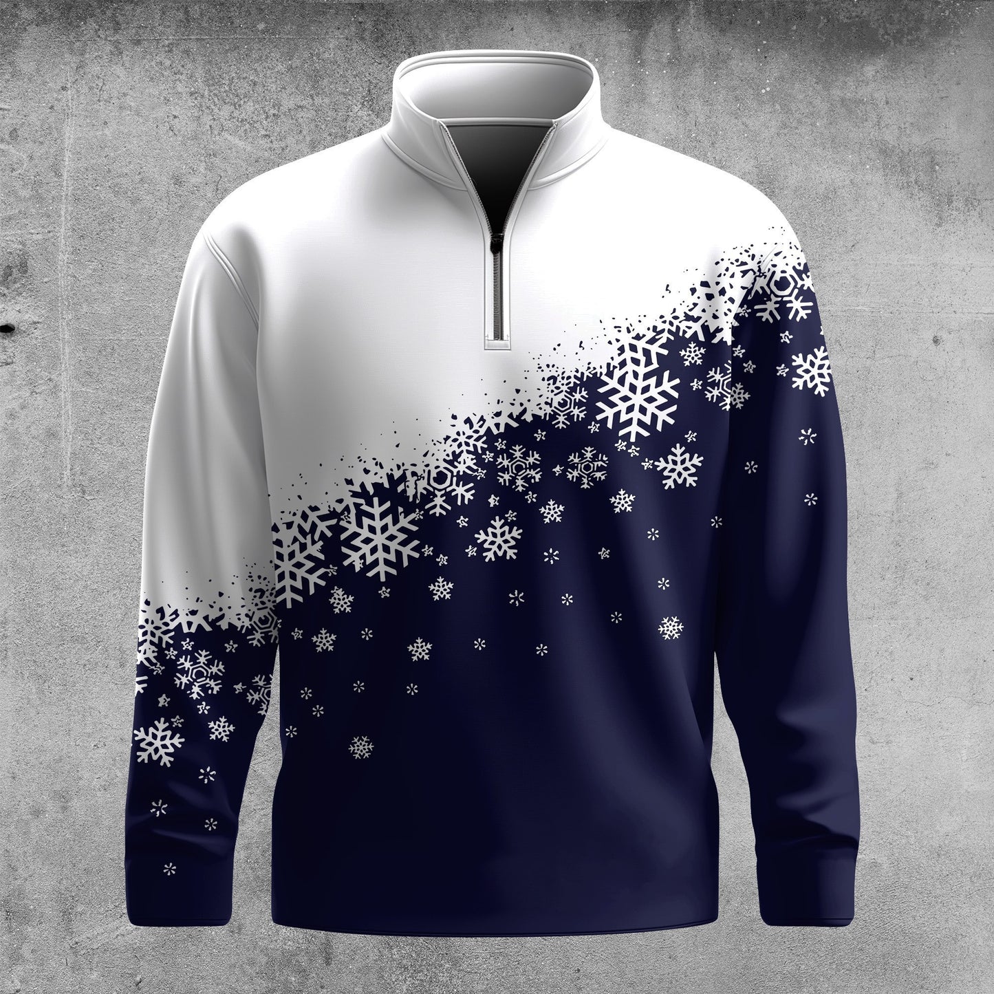 Blue Half Snow Men Quarter-zip Pullover