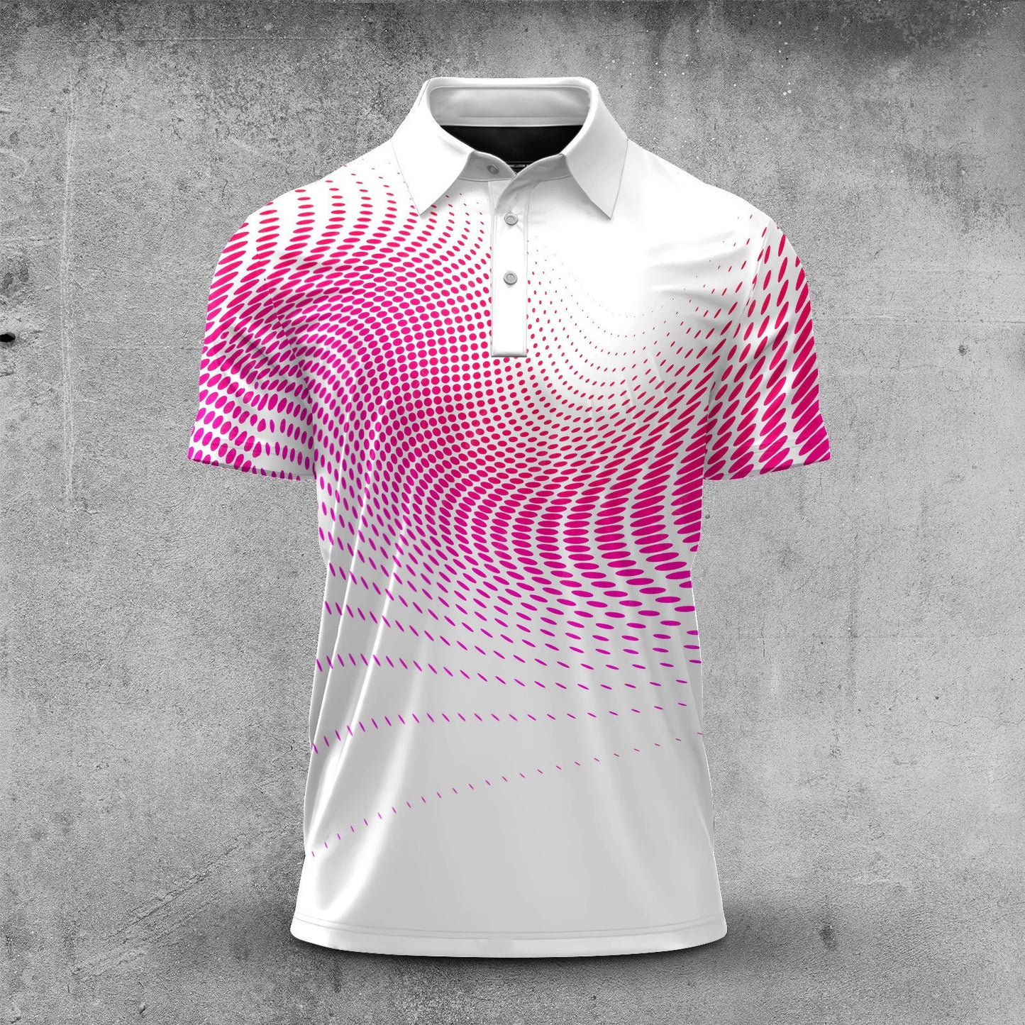 Dynamic Sporty Pink Pattern Men Polo Shirt