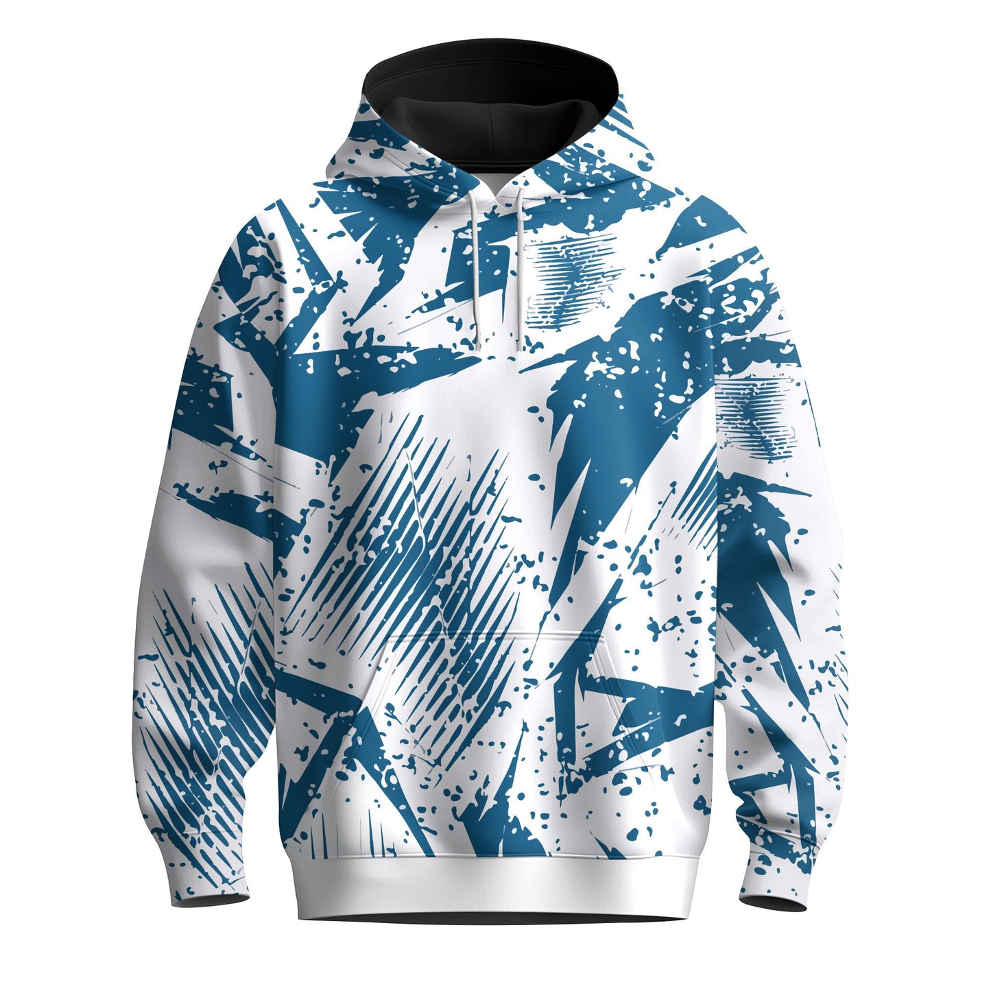 Blue Sport Pattern White Men Hoodie