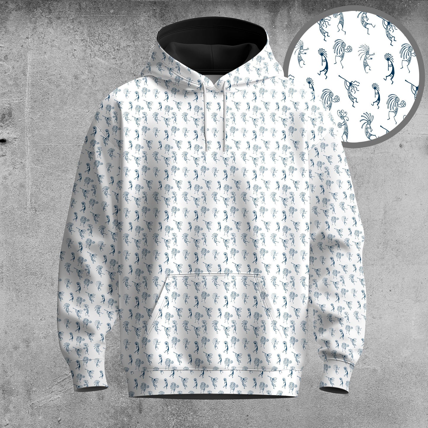 Tribal Blue Pattern Men Hoodie