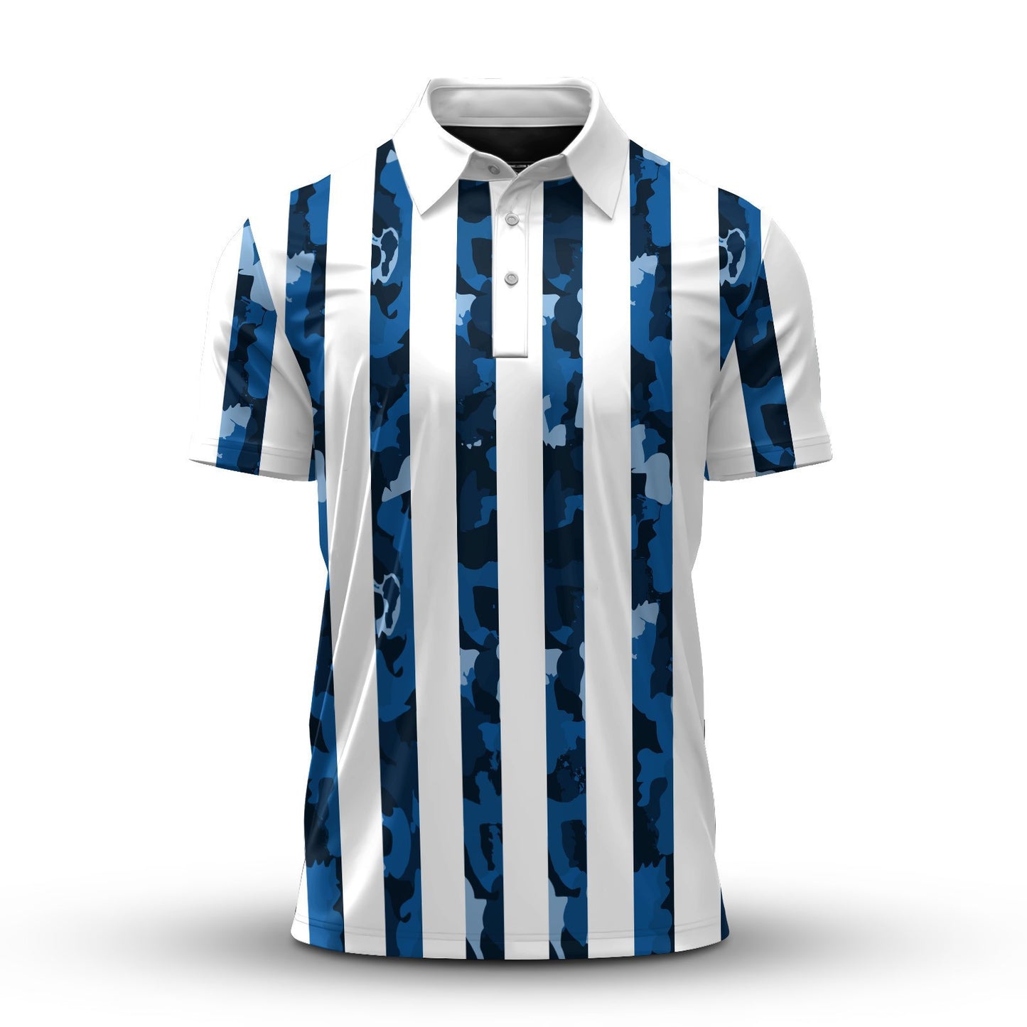 Stripes Blue Camo Men Polo Shirt