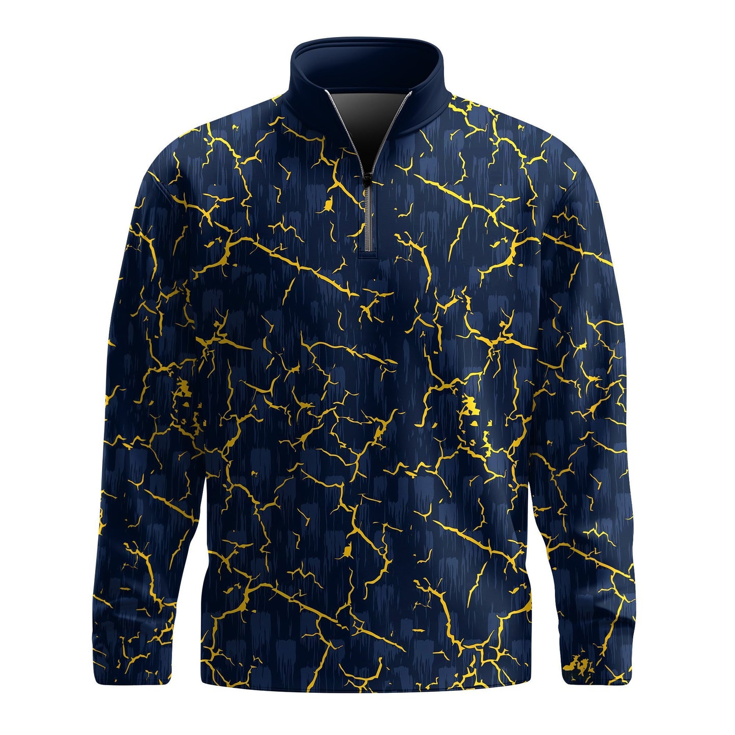 Blue Yelllow Cracks 2026 Men Quarter-zip Pullover