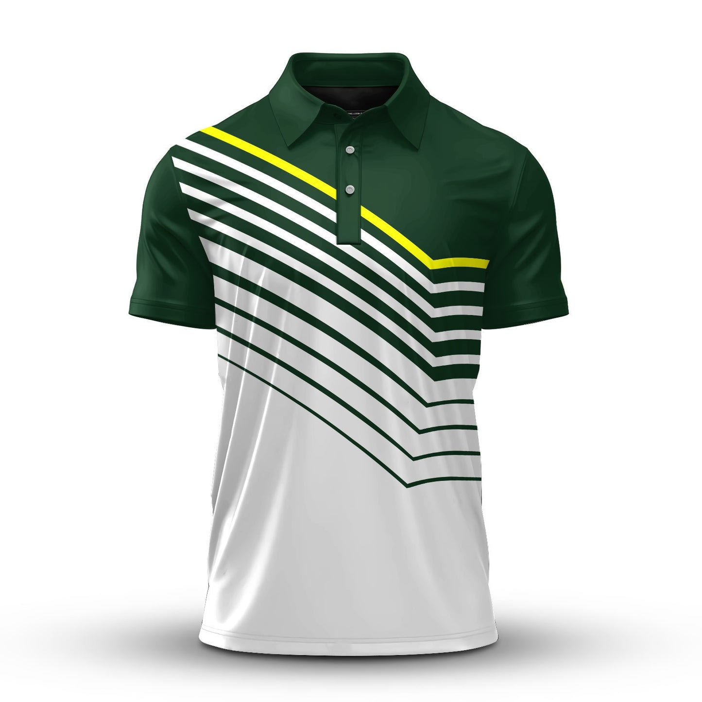 Green Yellow Sporty Line Men Polo Shirt