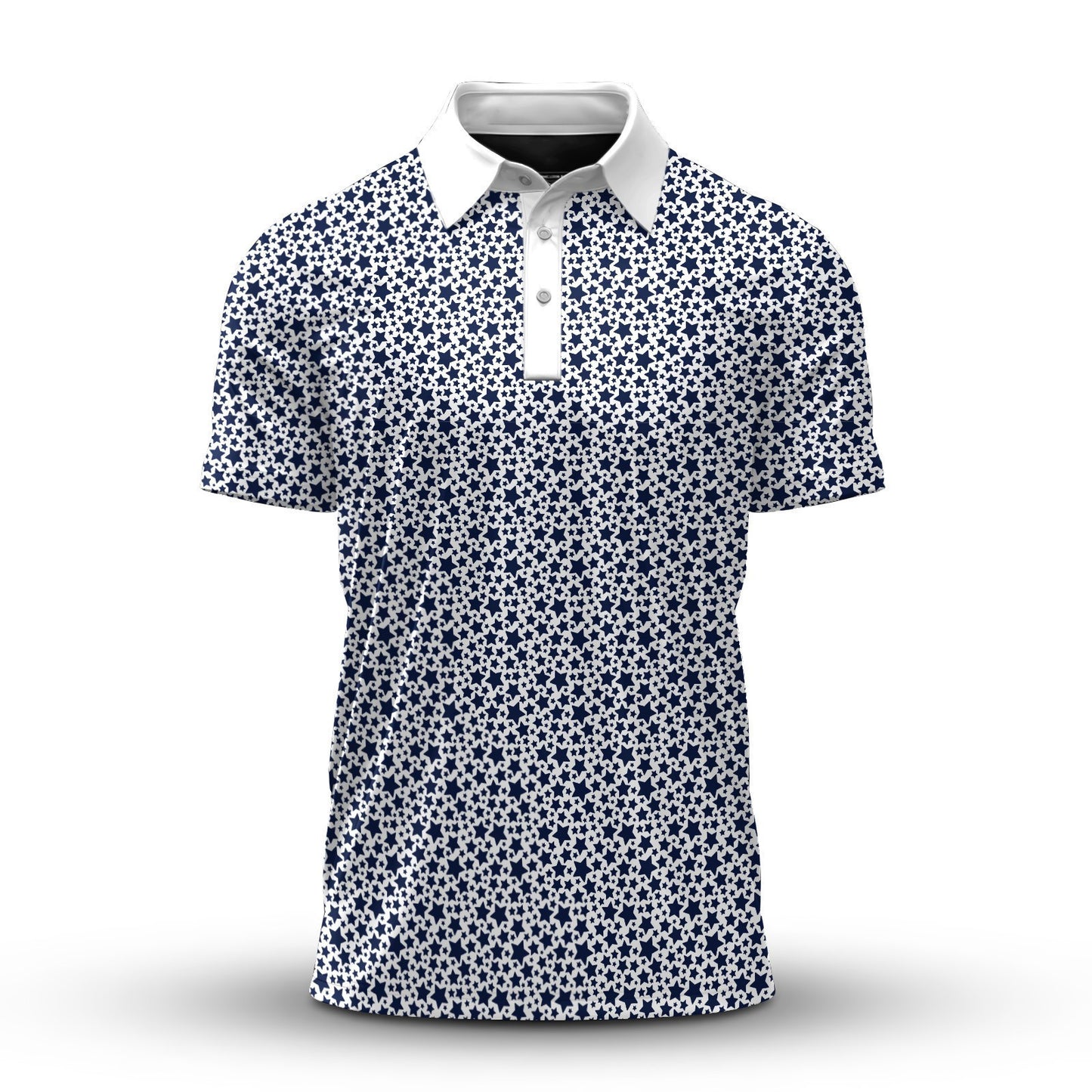 Blue Star Pattern Men Polo Shirt