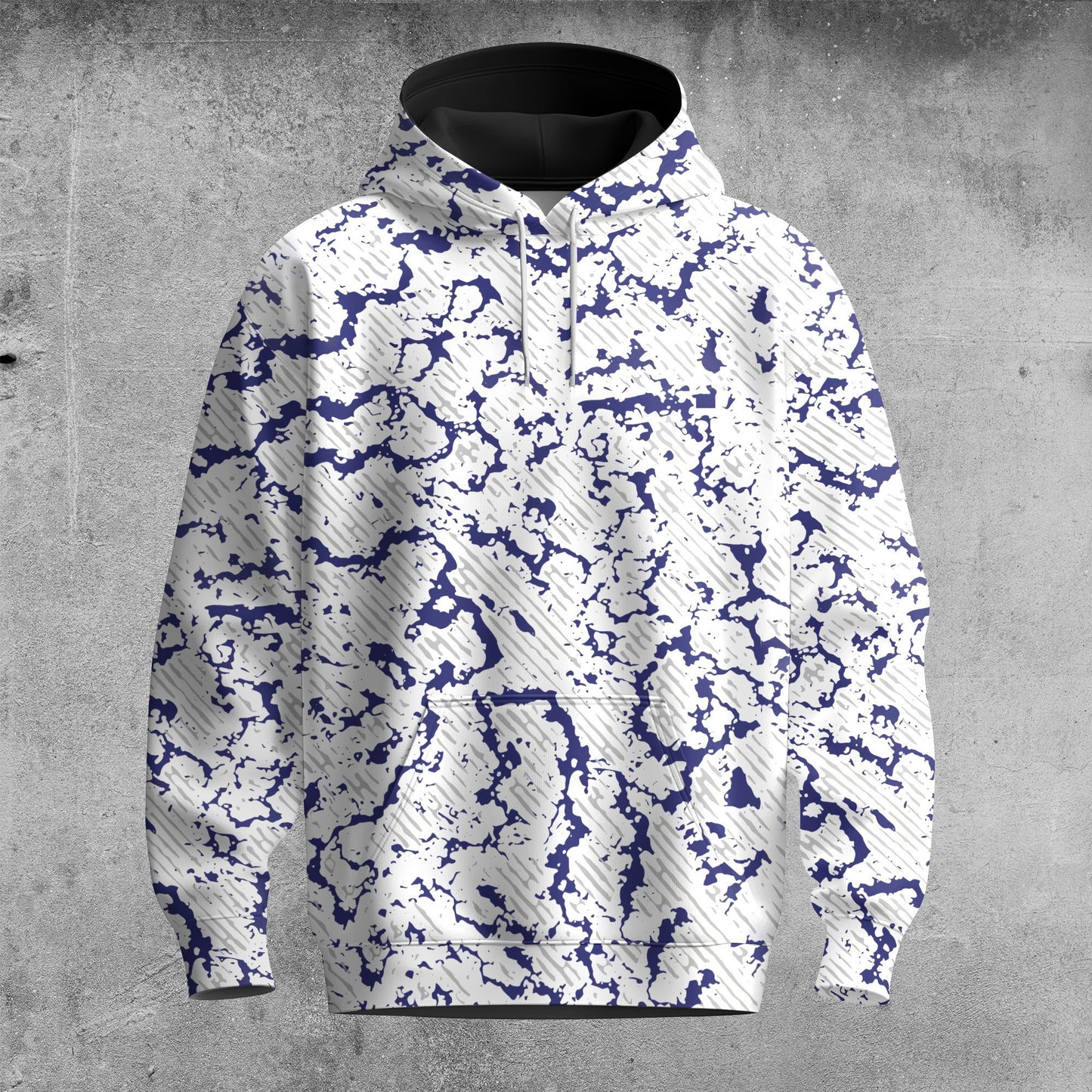 Blue Cracked Sport Men Hoodie