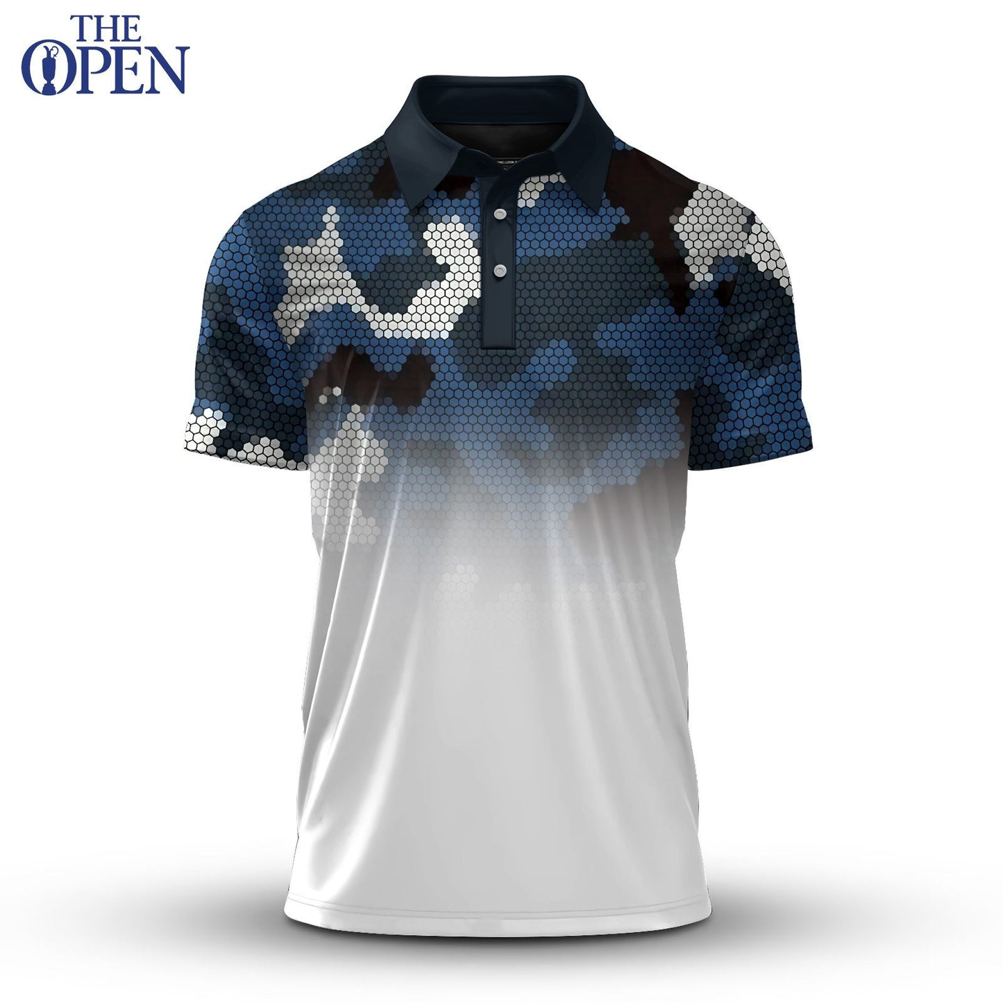 Blue Camo And White Men Polo Shirt