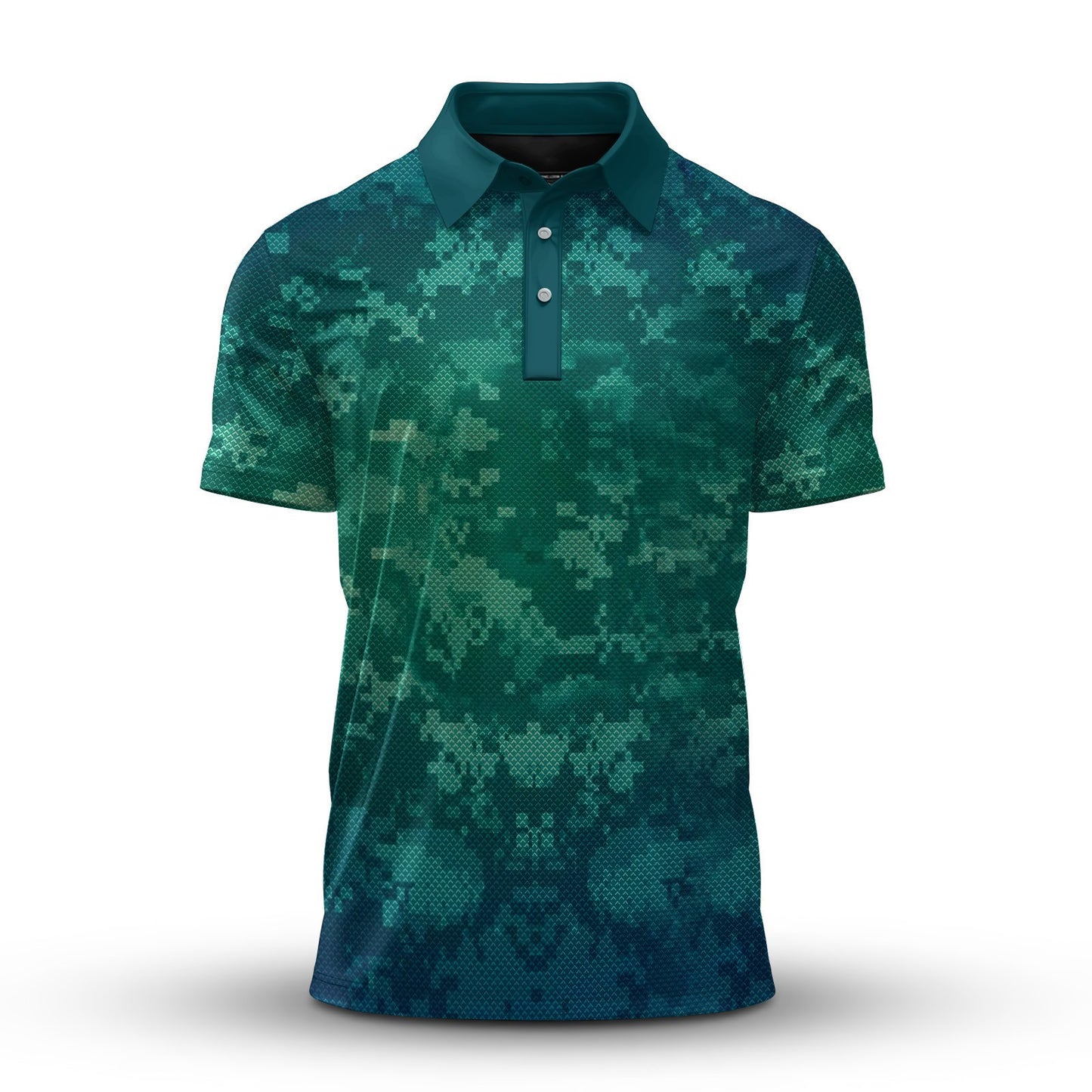 Green Pixel Camo Men Polo Shirt