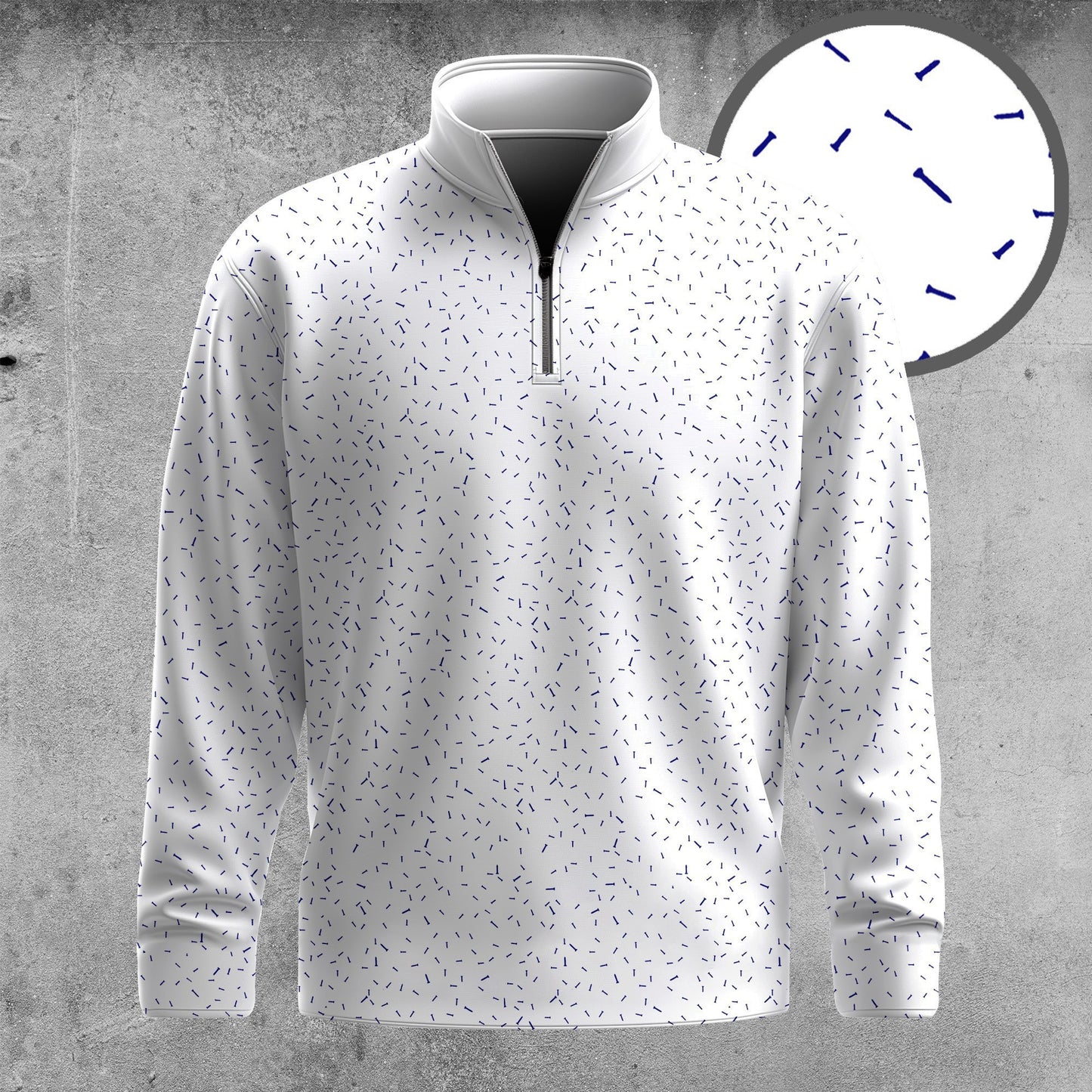 Blue Golf Tee Men Quarter-zip Pullover
