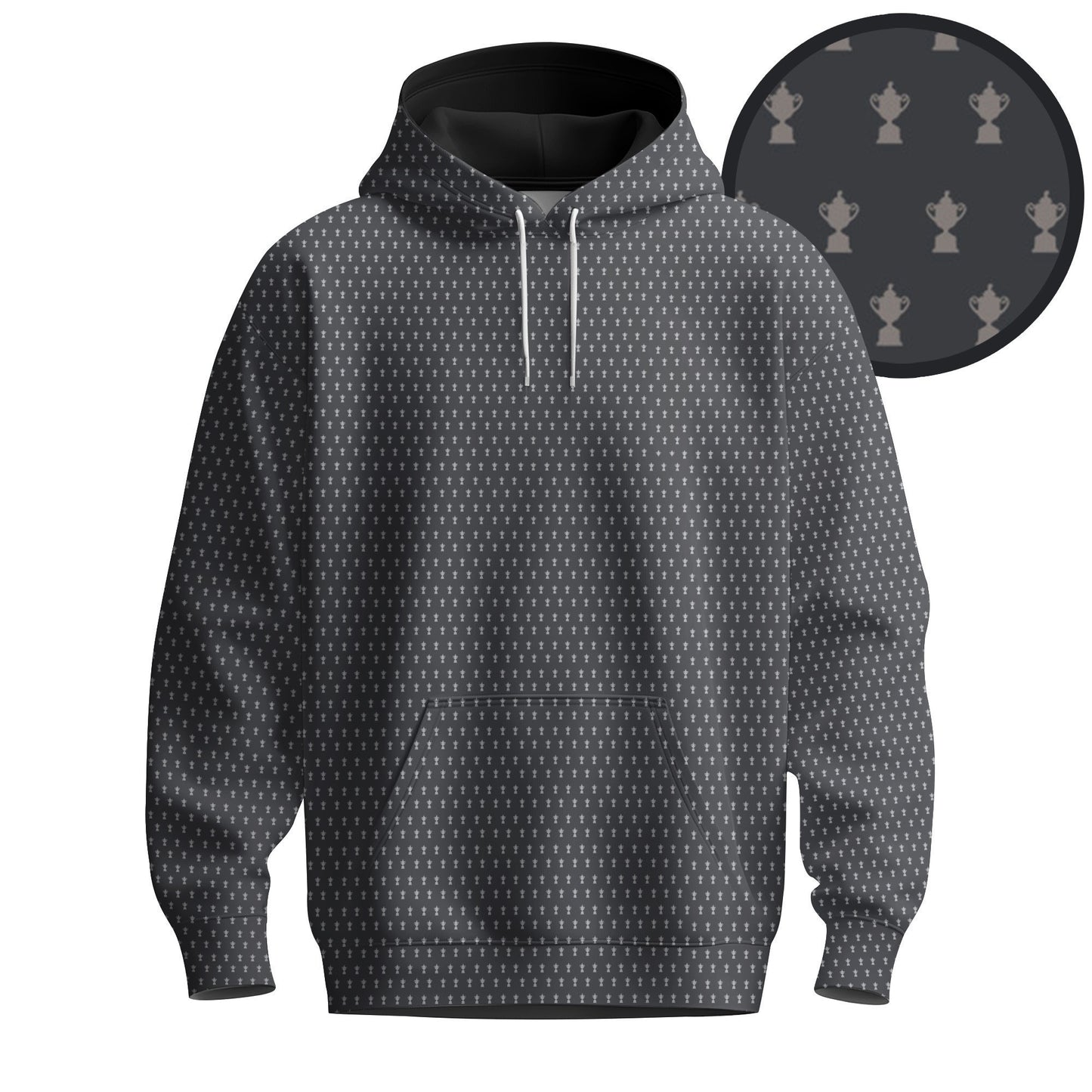 2026 Trophy Pattern Dark Grey Men Hoodie