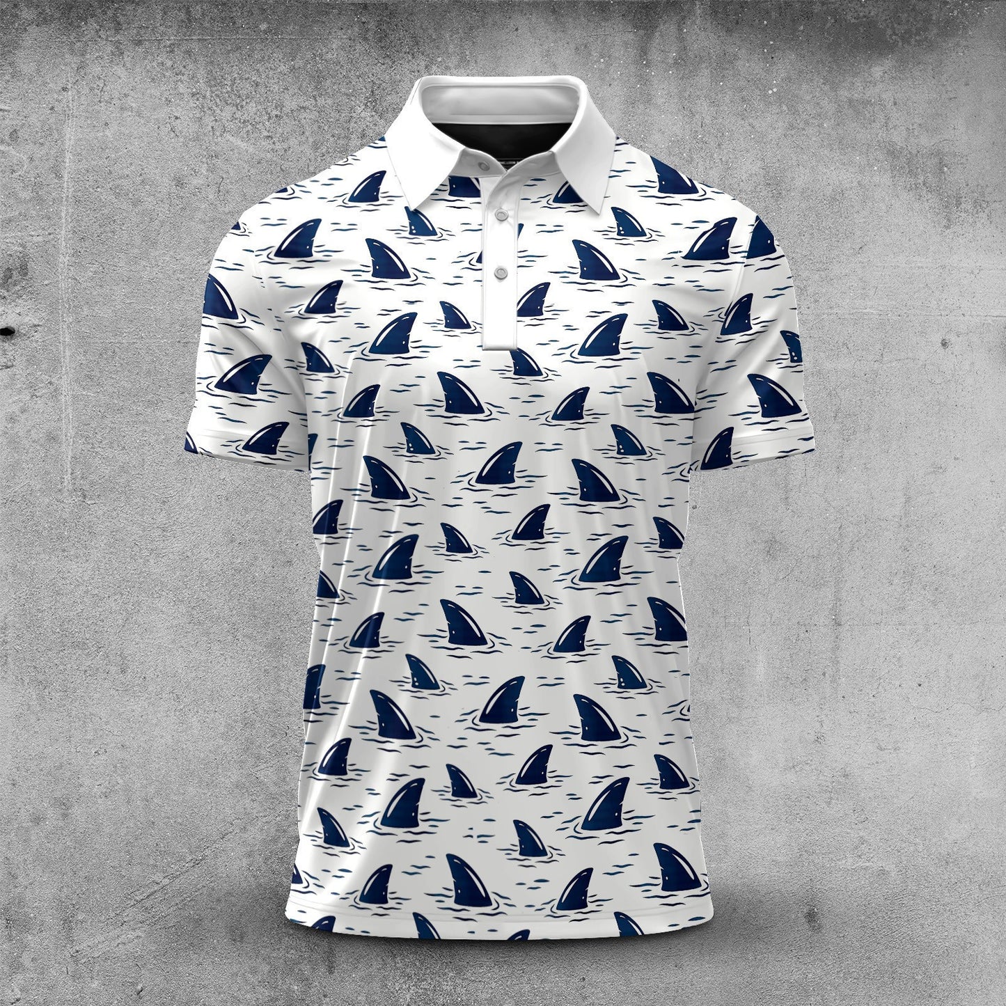 Blue Shark Fin 2026 Men Polo Shirt