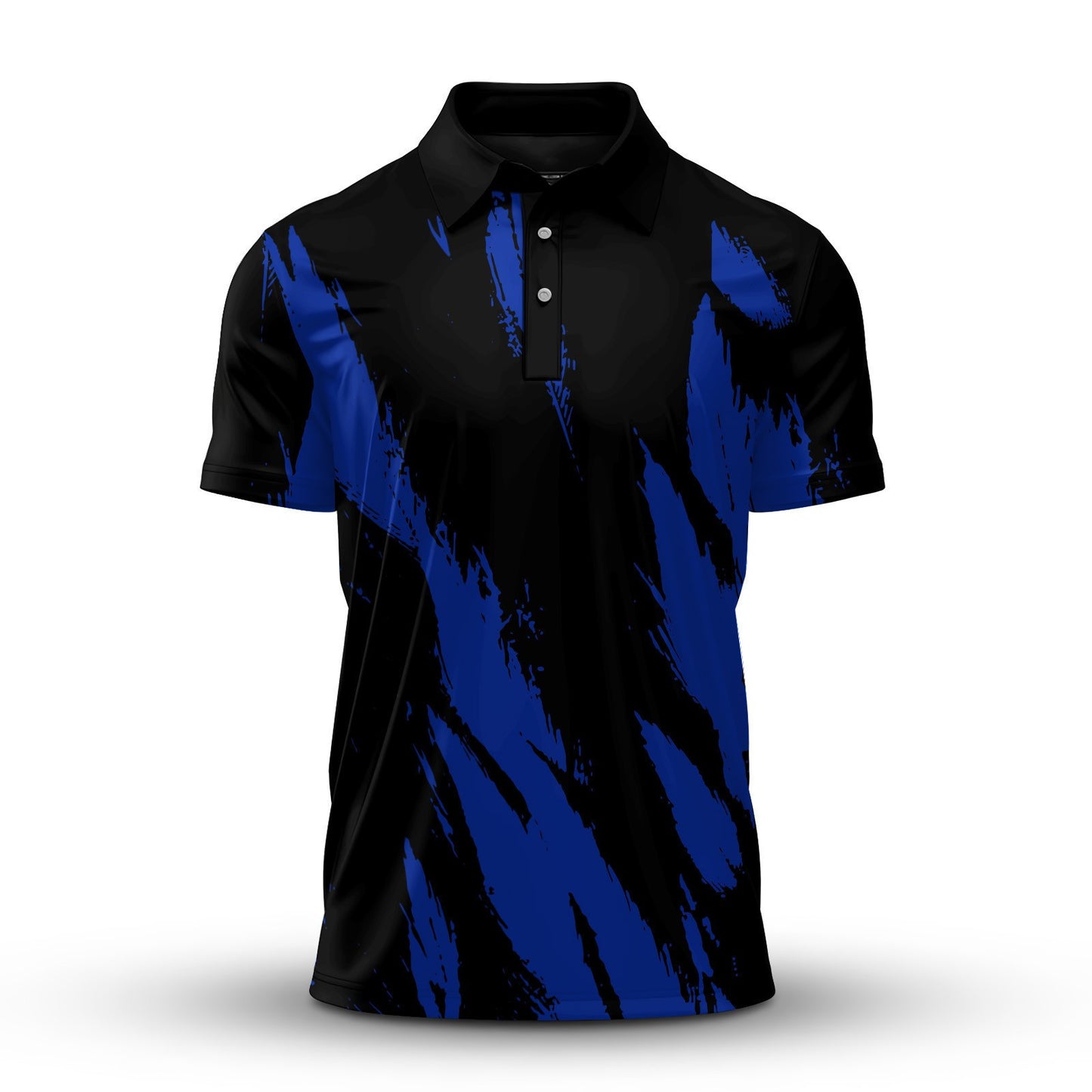 Black Blue Scratch Men Polo Shirt
