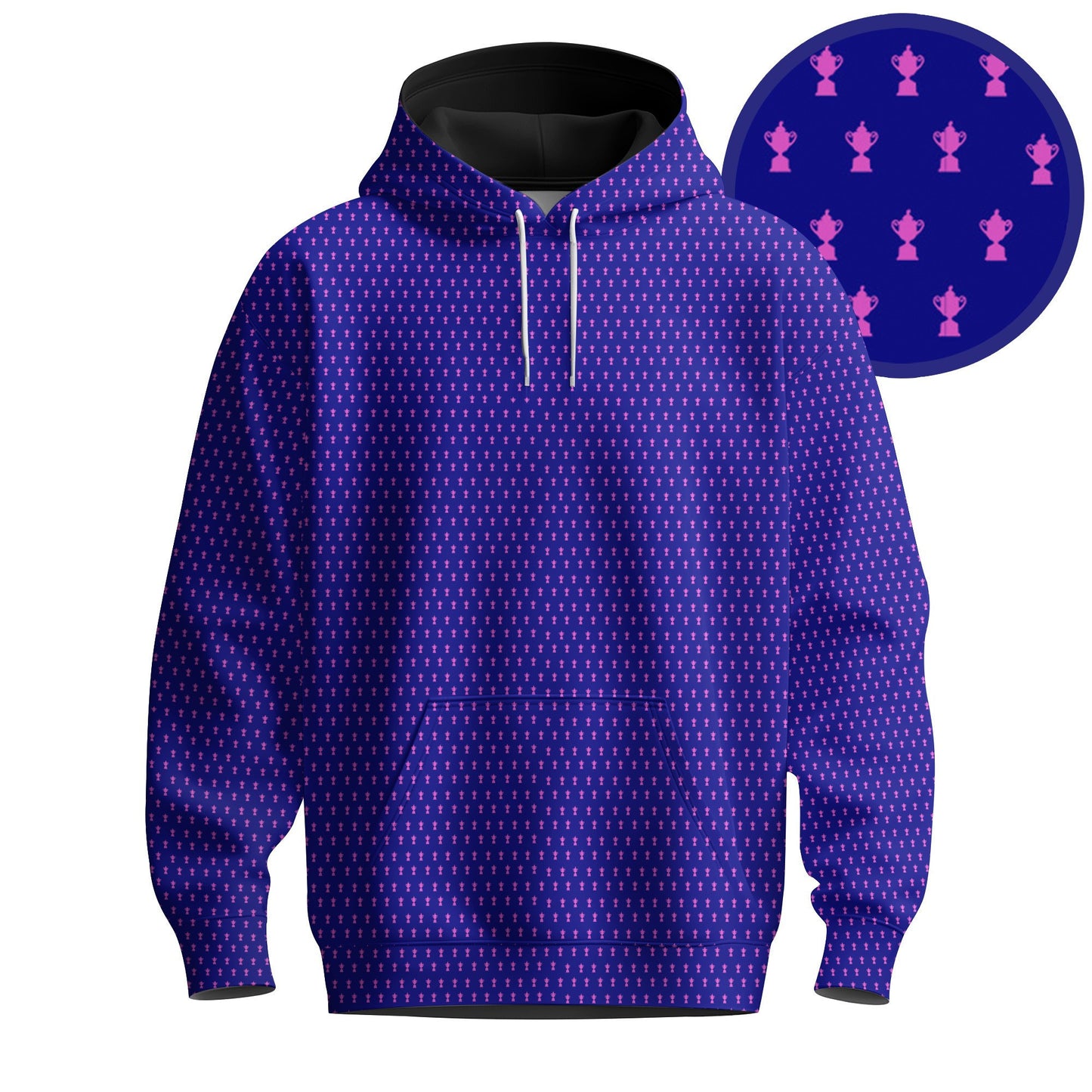 2026 Trophy Pattern Blue And Pink Men Hoodie