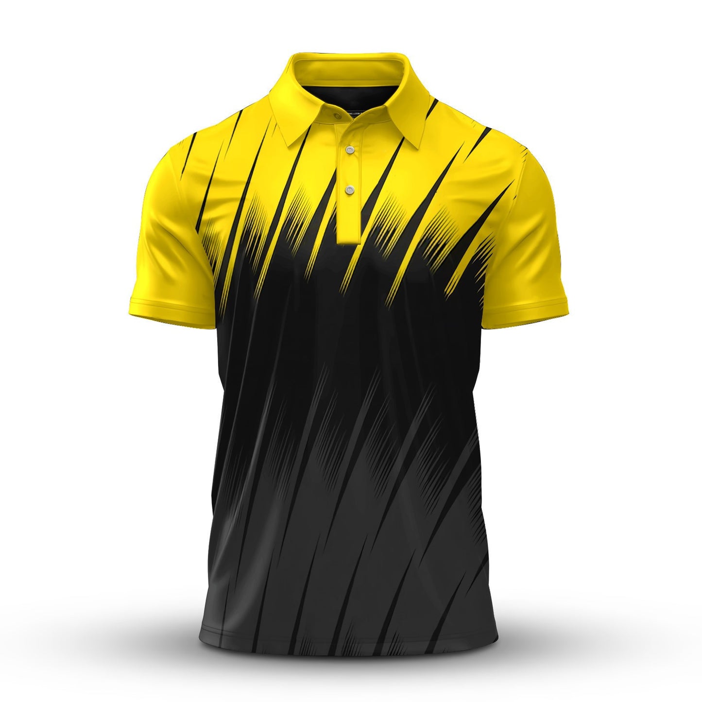 Black Yellow Sporty Pattern 2026 Men Polo Shirt