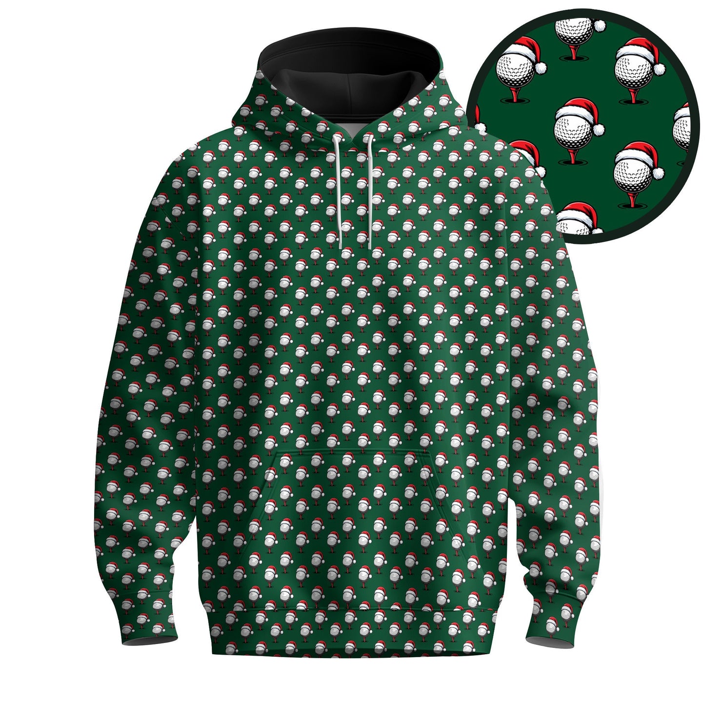 Christmas Golf Ball Seamless Pattern Men Hoodie