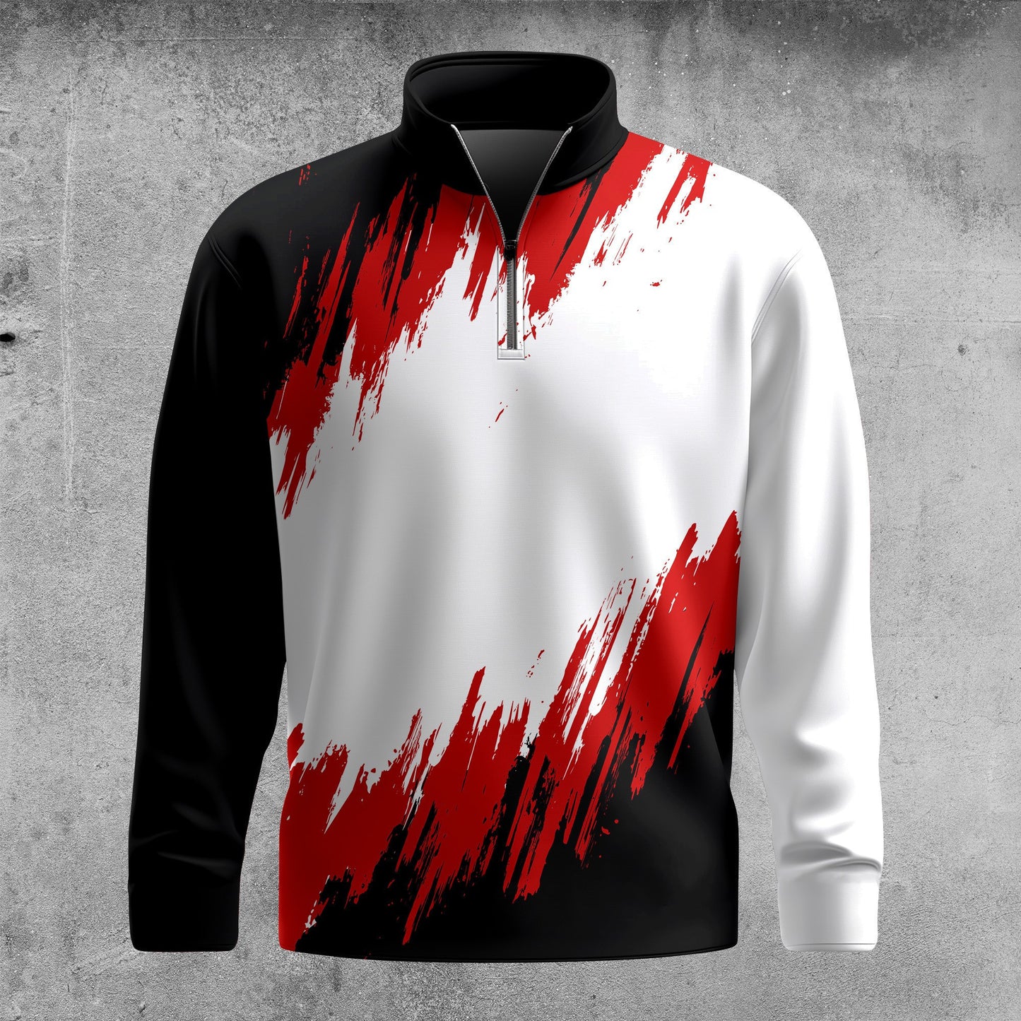 2026 White Black Red Men Quarter-zip Pullover