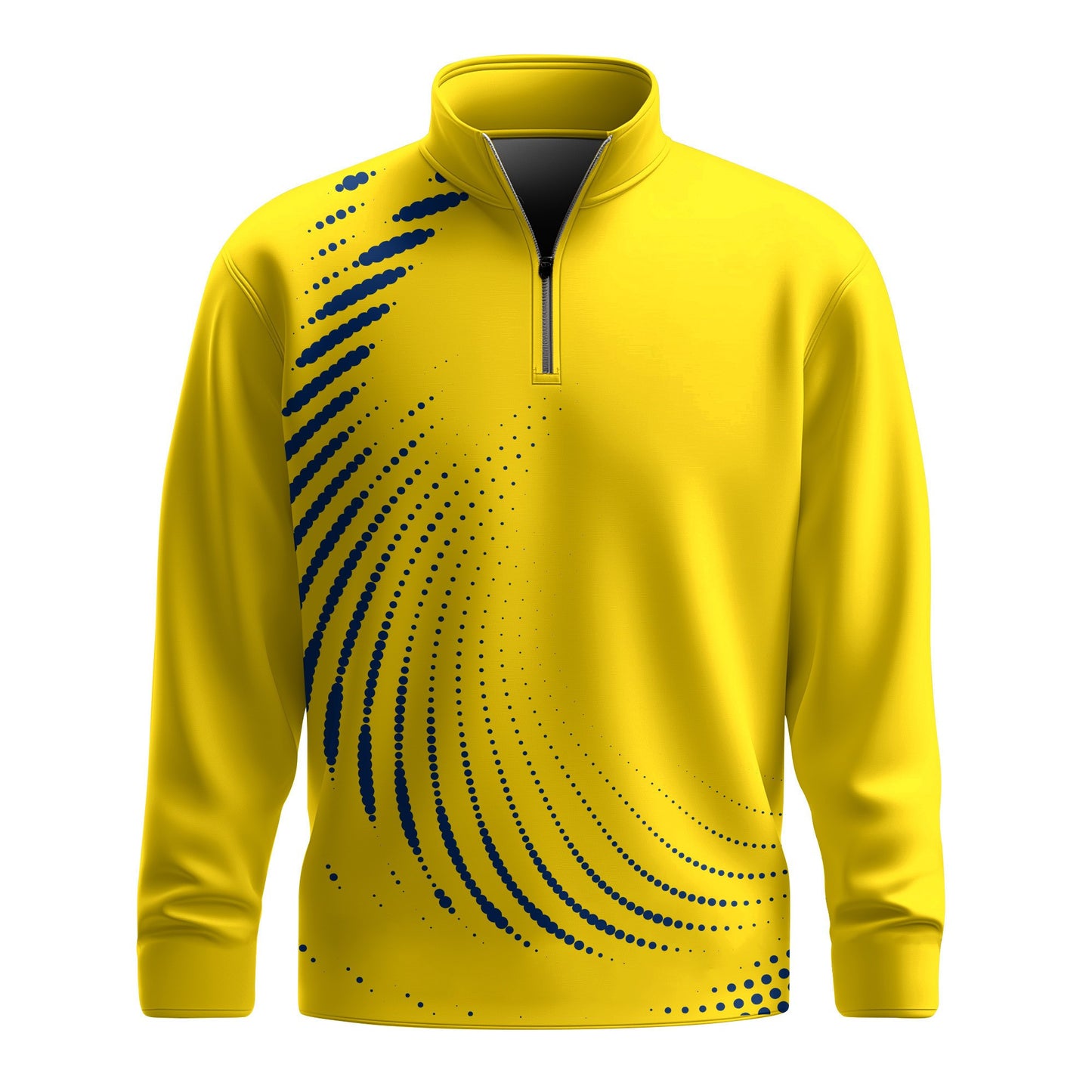 Yellow Blue Dot Sporty 2026 Men Quarter-Zip Pullover