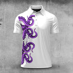 Purple Octopus Spout Men Polo Shirt