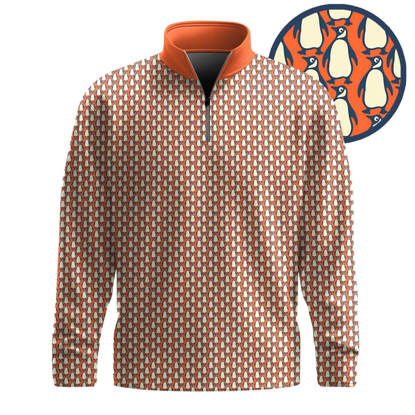 Penguin Orange Men Quarter-zip Pullover