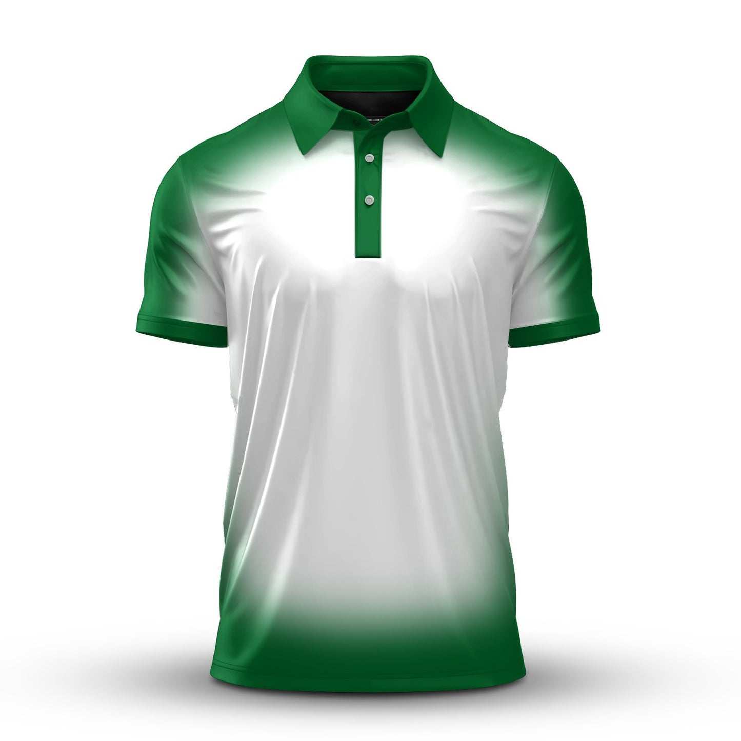 Gradient Green And White Men Polo Shirt
