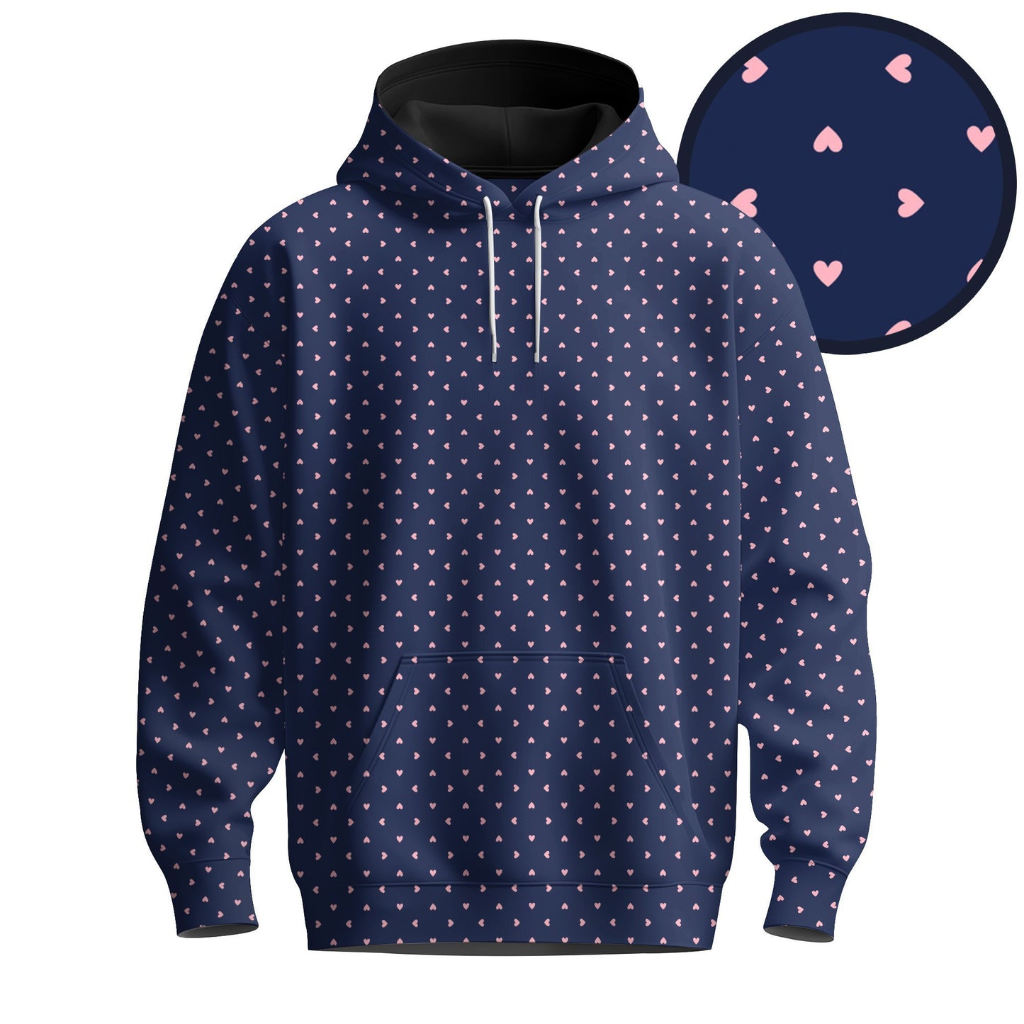 Blue Pink Heart Men Men Hoodie