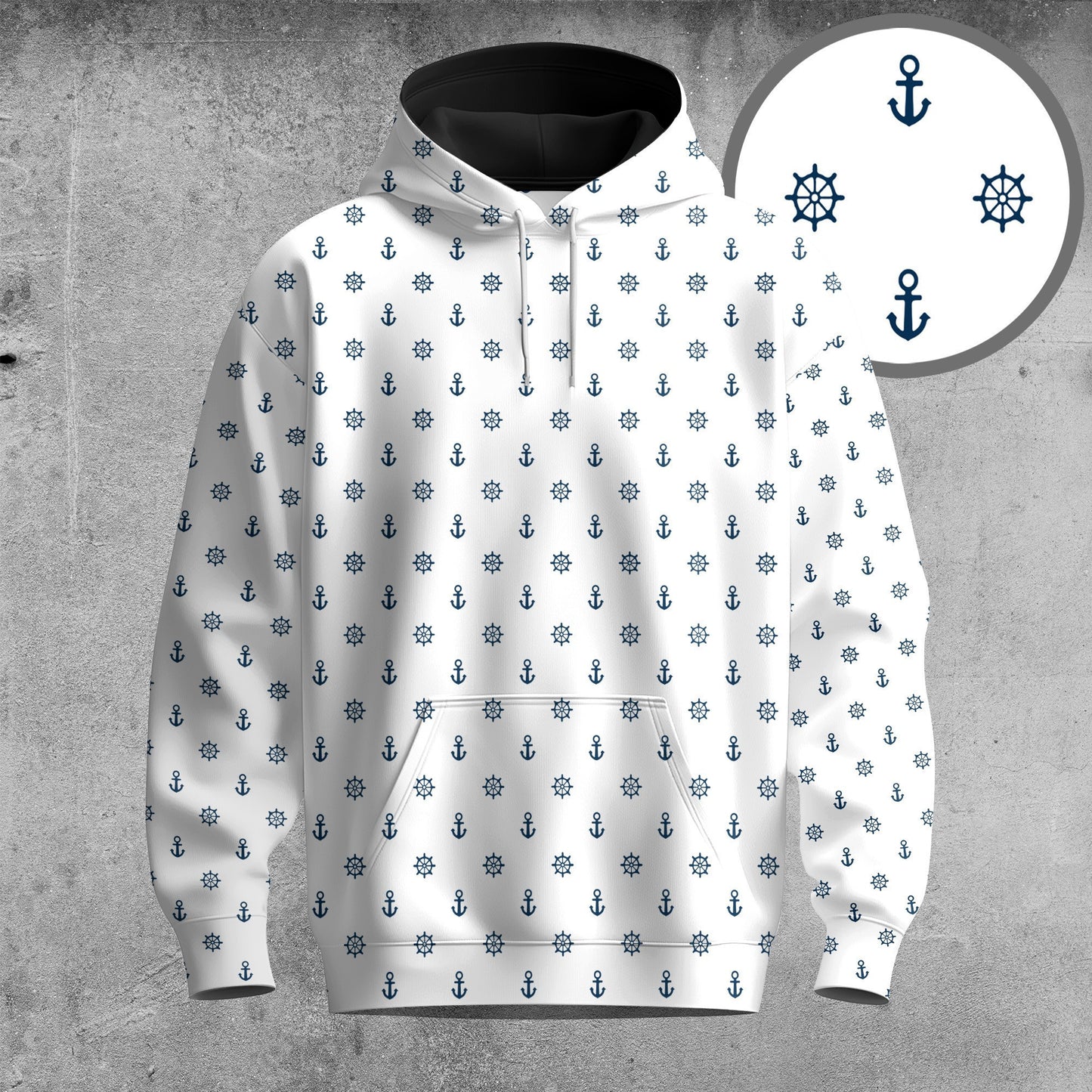 White Rudder And Anchor 2026 Men Hoodie