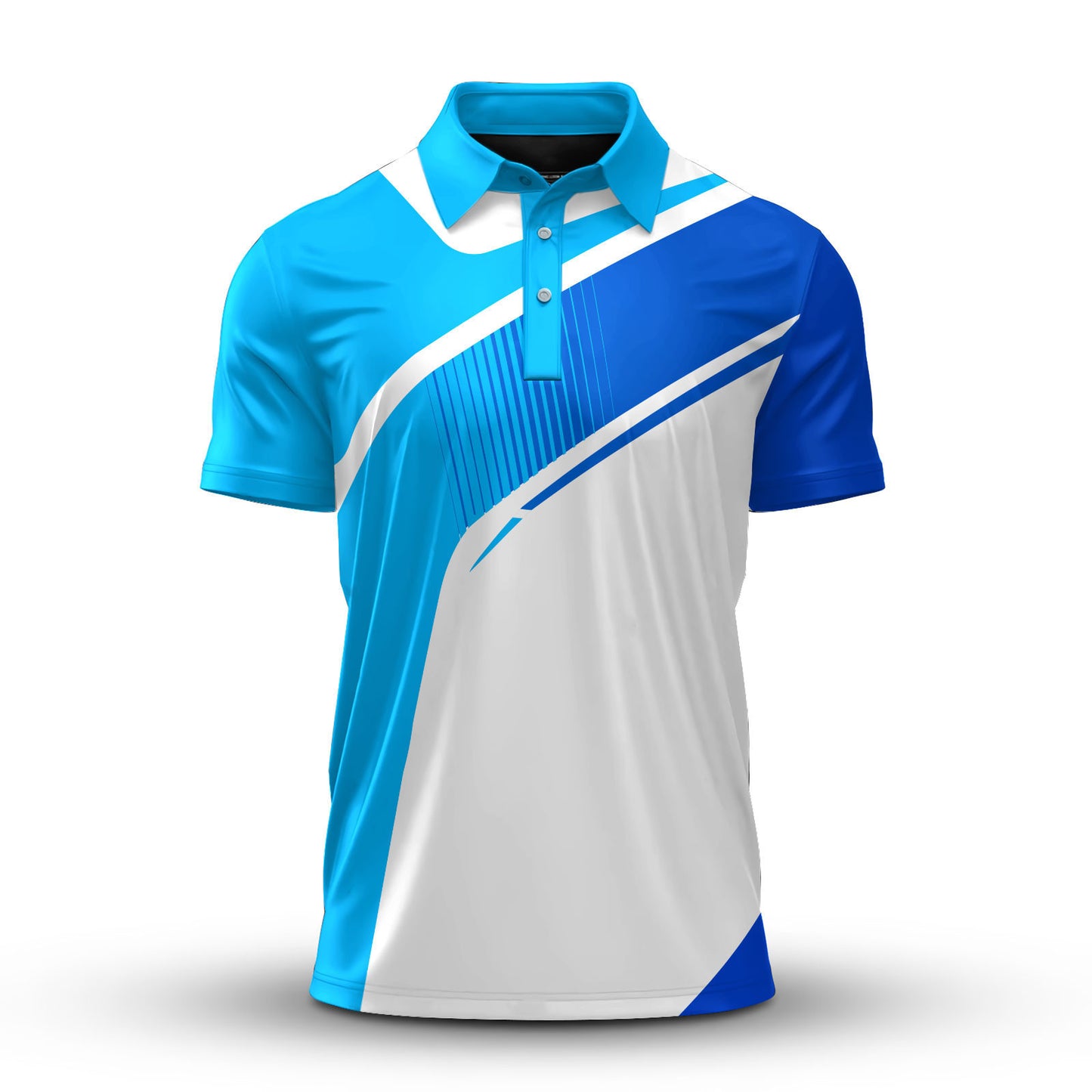 Gradient Blue White Men Polo Shirt