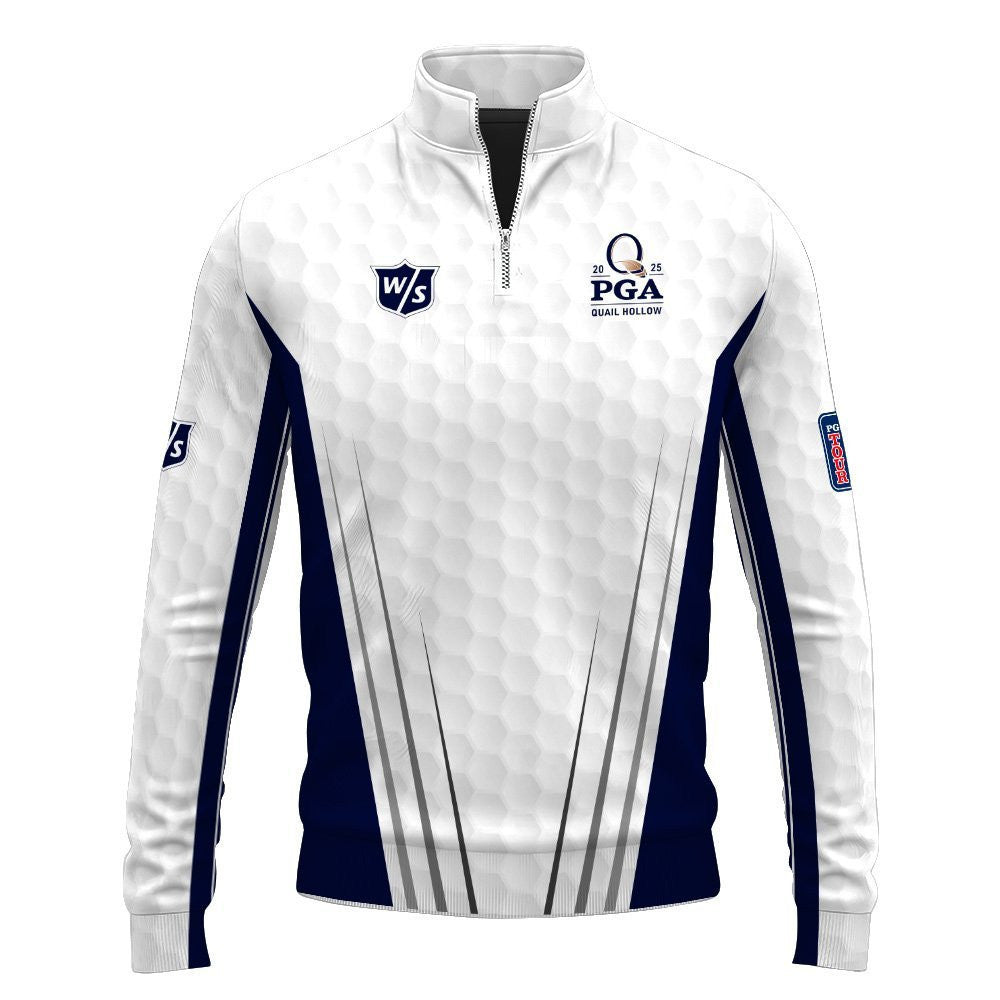 2025 Tour White And Blue Golf Pattern V2 WS Pro Staff Quarter-Zip Pullover