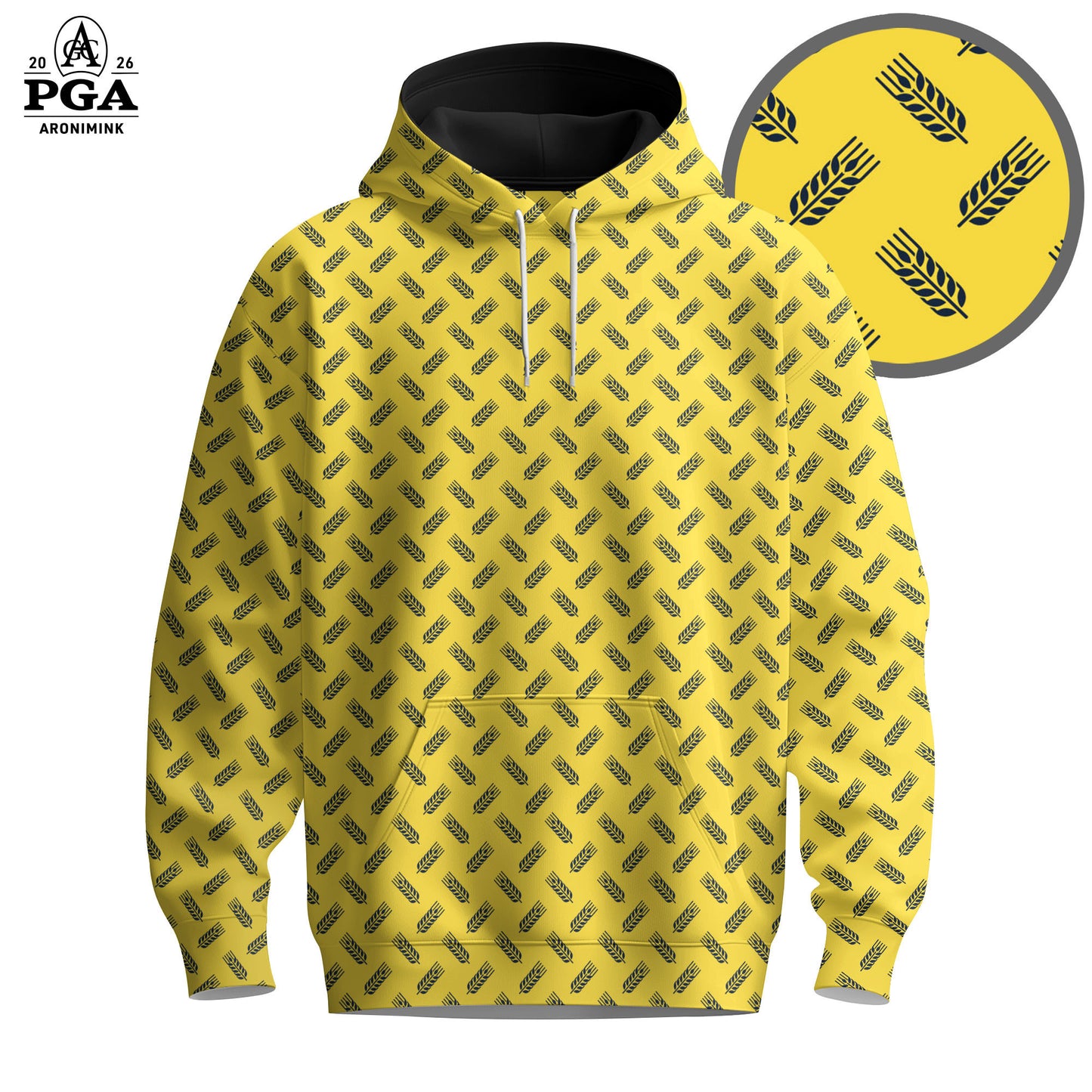 Yellow Blue Wheat Pattern 2026 Men Hoodie