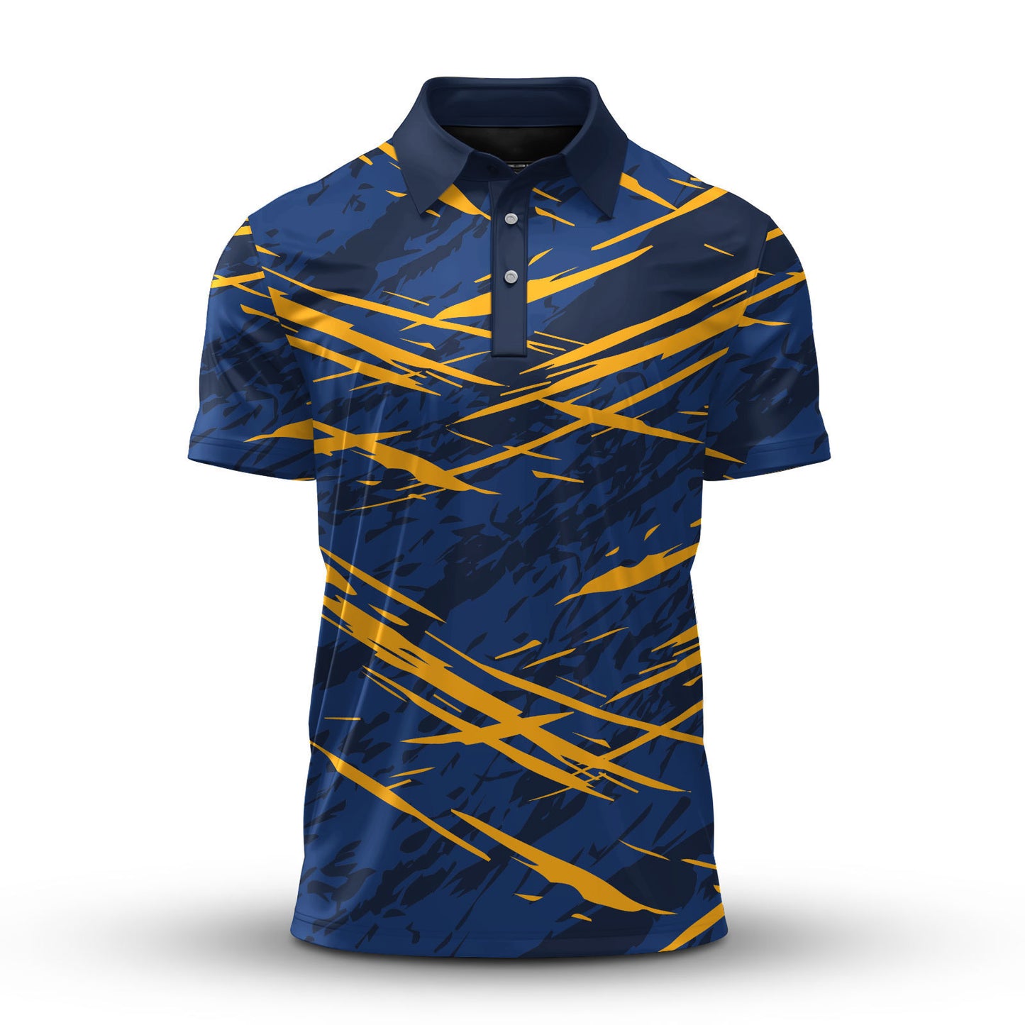 Yellow Blue Brush Men Polo Shirt