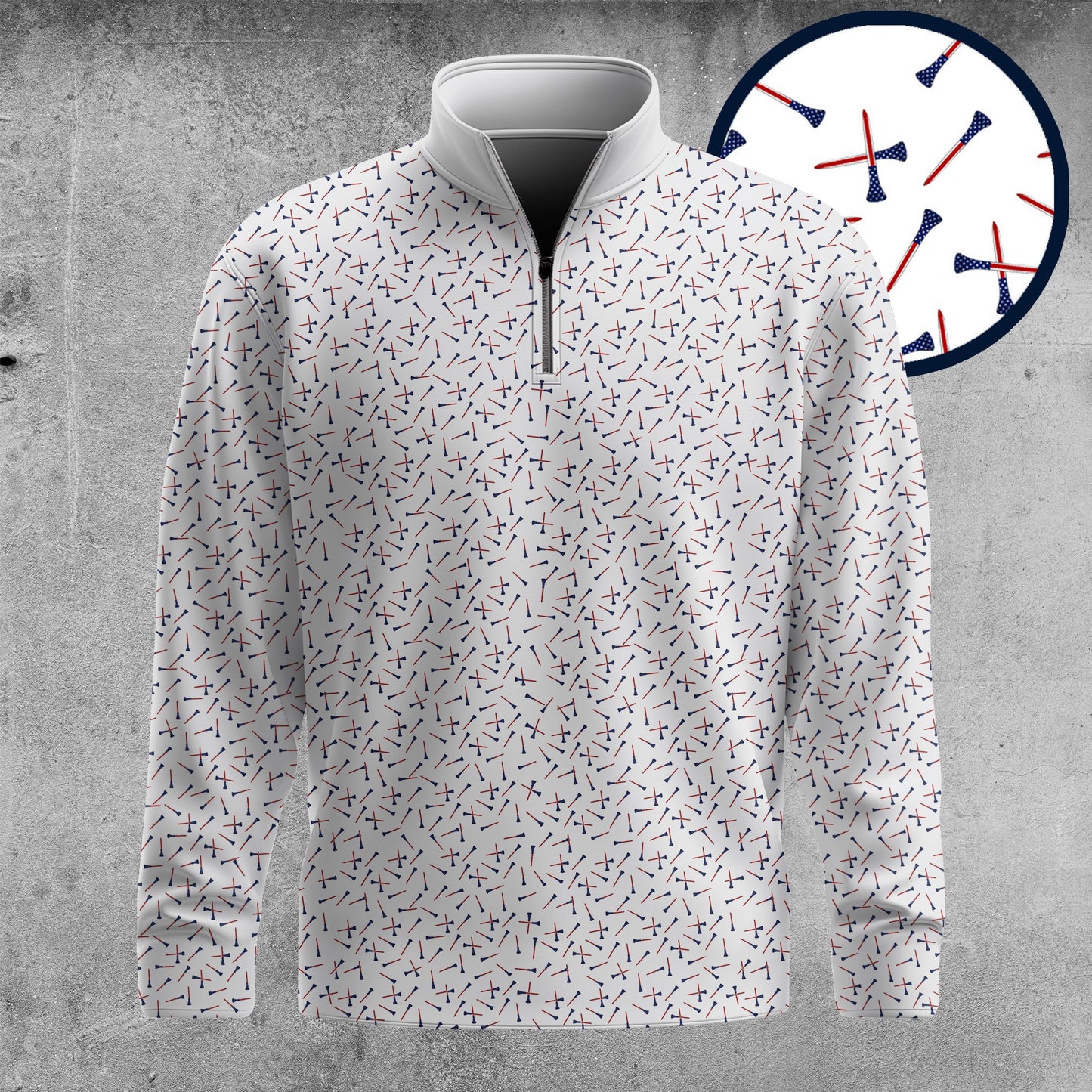 America Golf Tee Pattern 2026 Men Quarter-zip Pullover