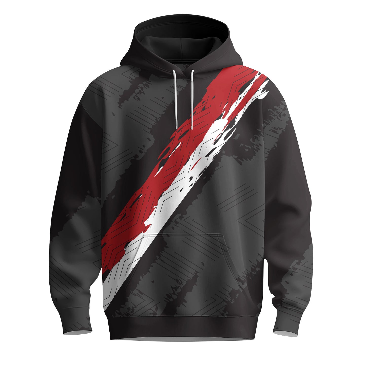 Black Red White Diagonal 2026 Men Hoodie